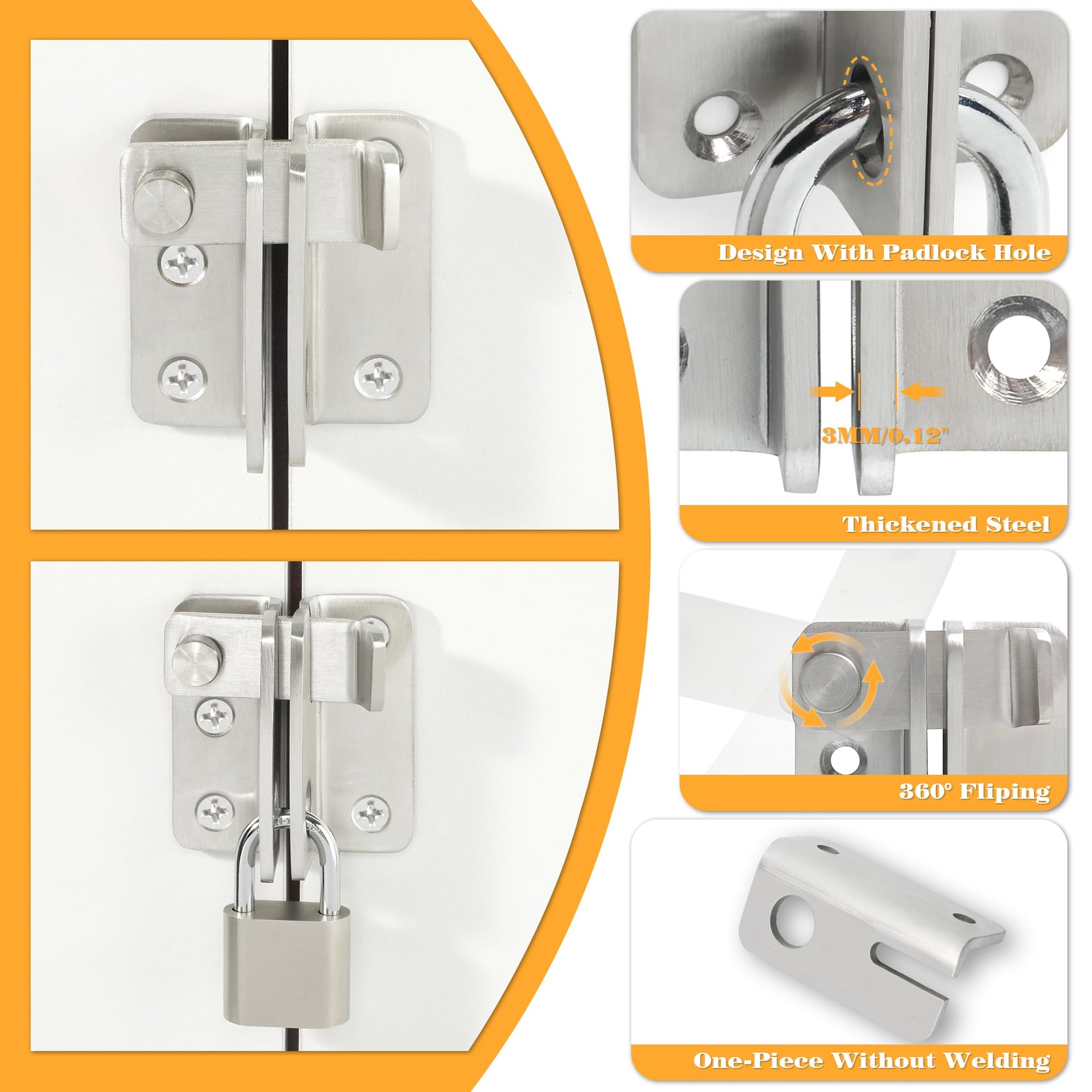 Flip Latch Gate Latch Brushed