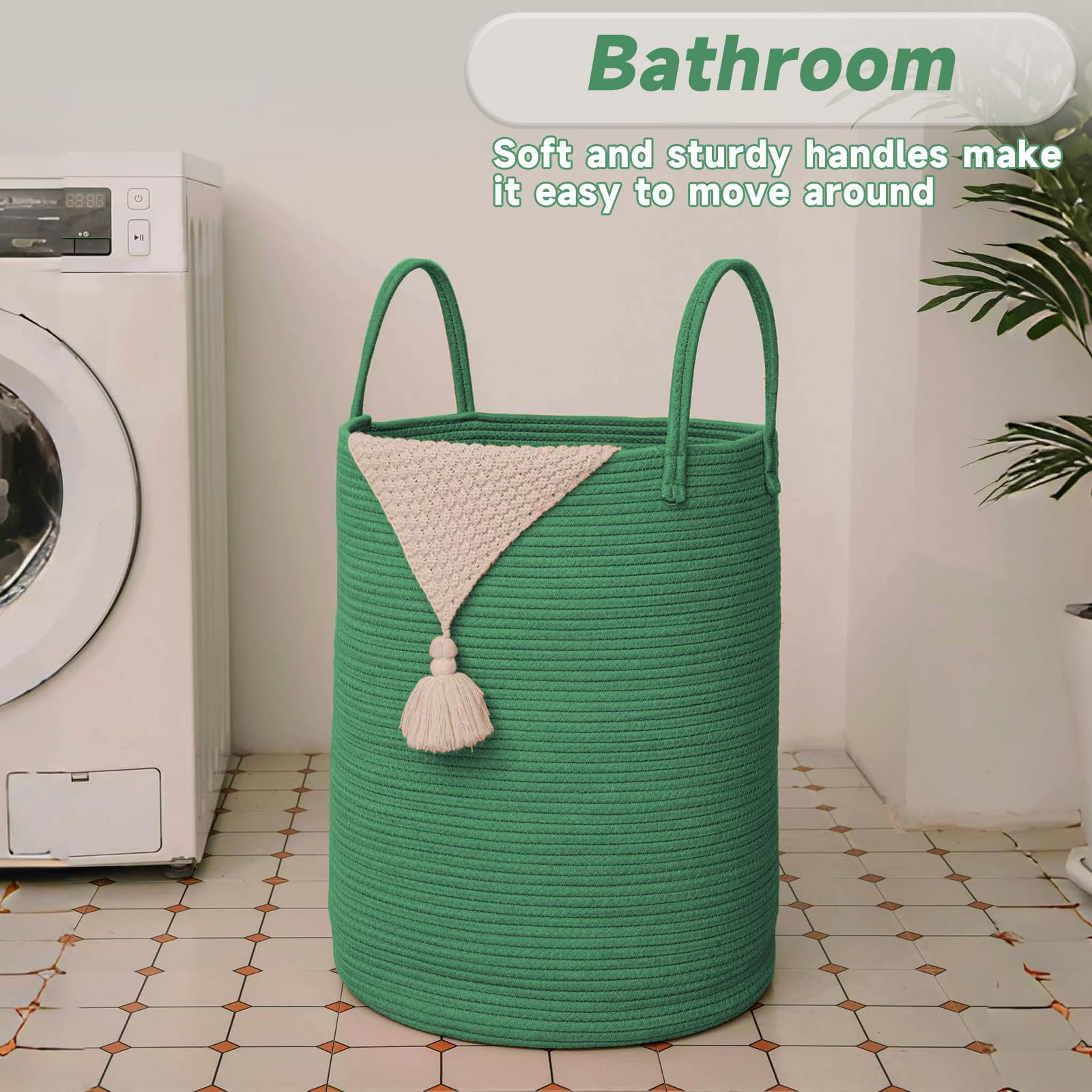 100L Cotton Rope Laundry Basket Hamper