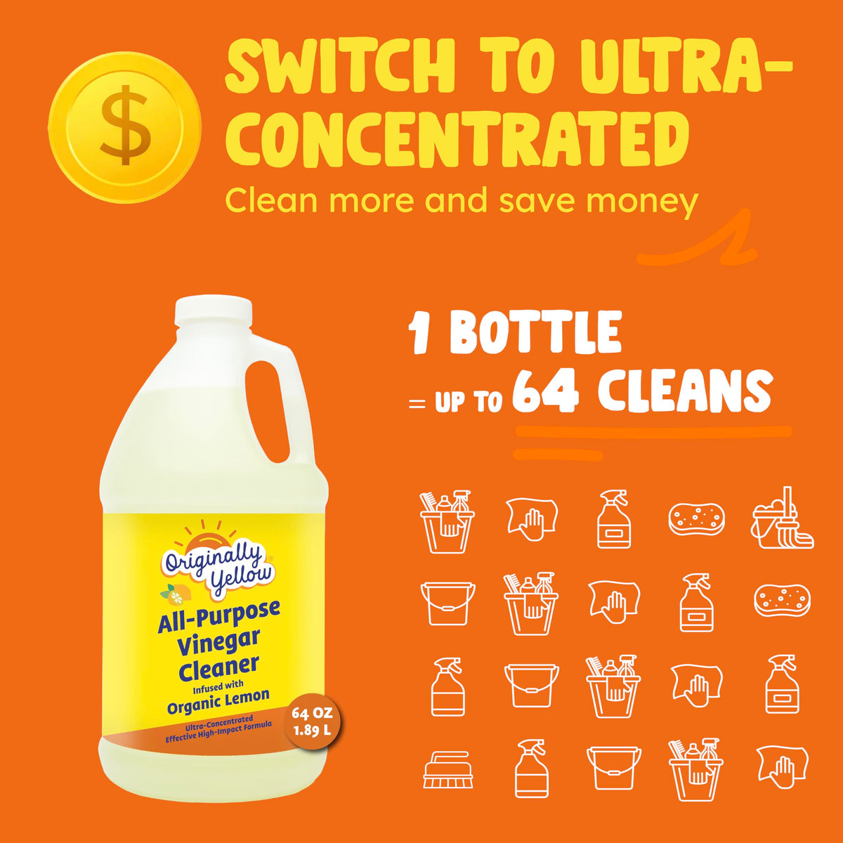 Lemon Vinegar For Cleaning Purpose (64 Fl Oz)