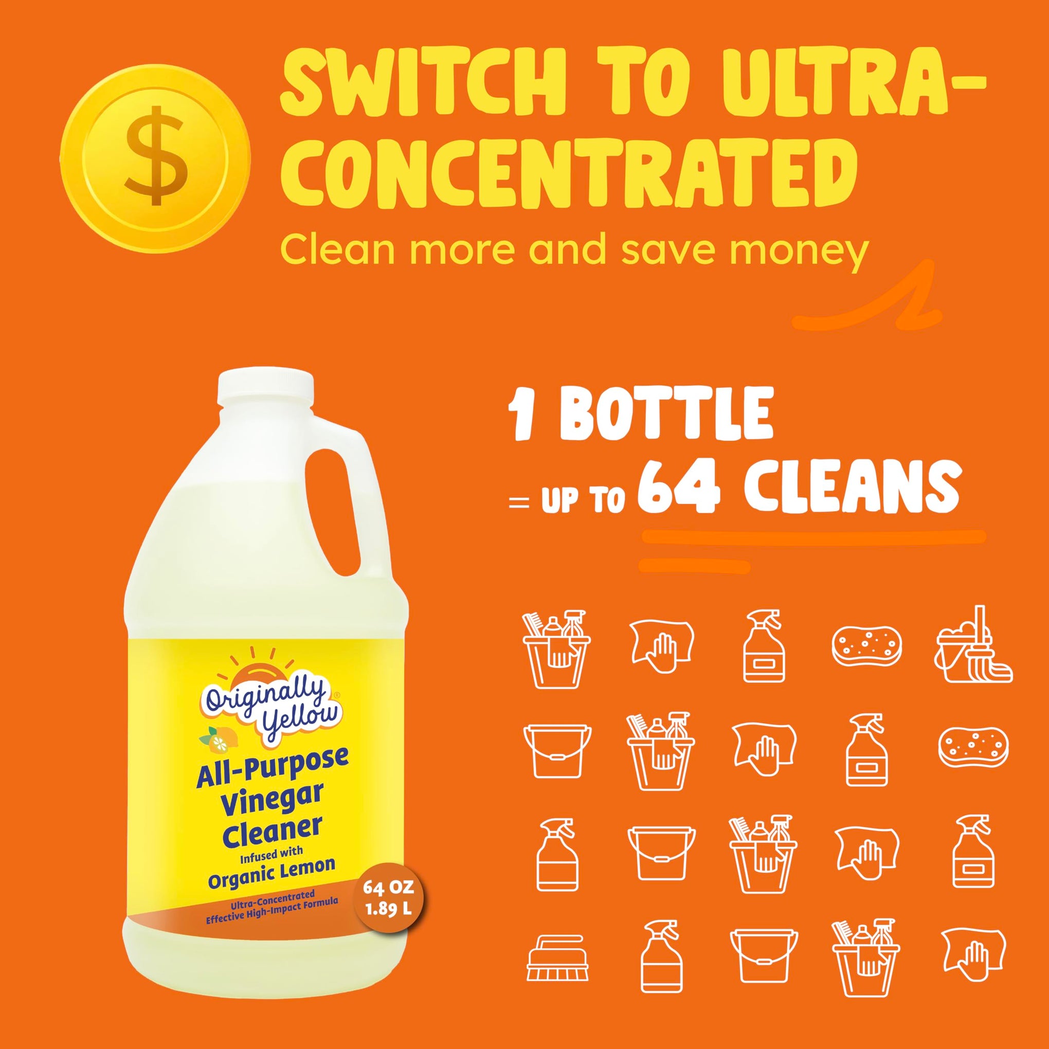 Lemon Vinegar For Cleaning Purpose (64 Fl Oz)
