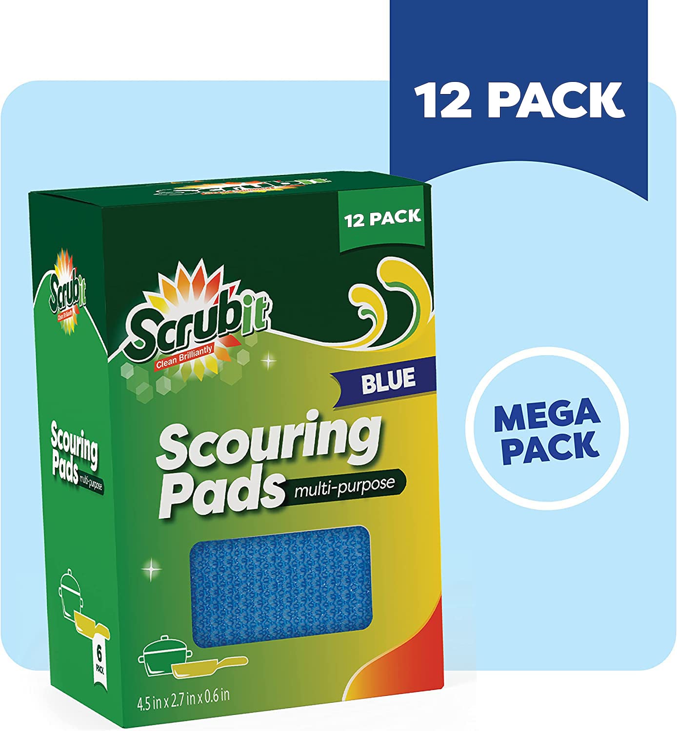 Multi Purpose Dish Scrub Sponge (12 Count)