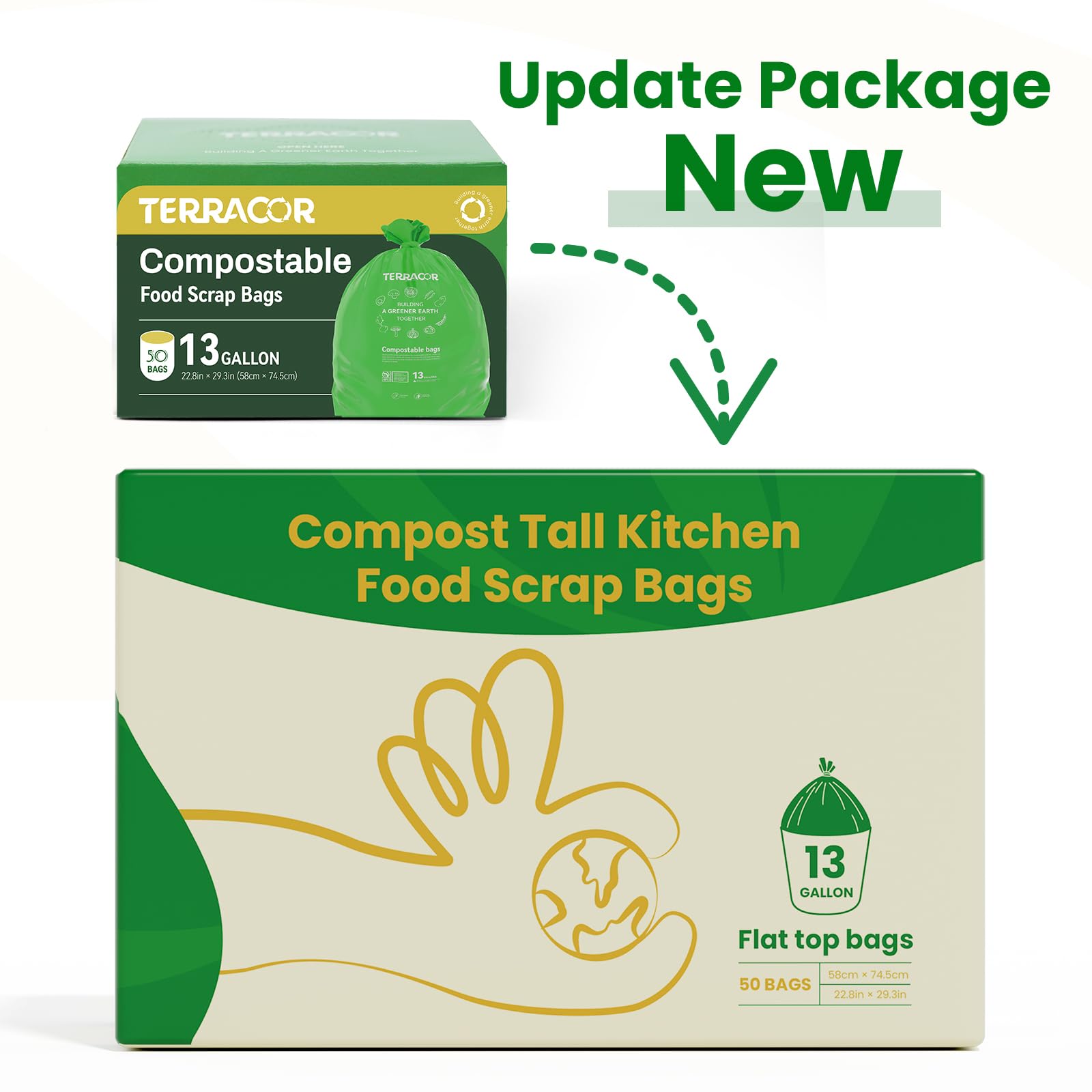 13 Gallon Compostable Trash Bags (50 Count)