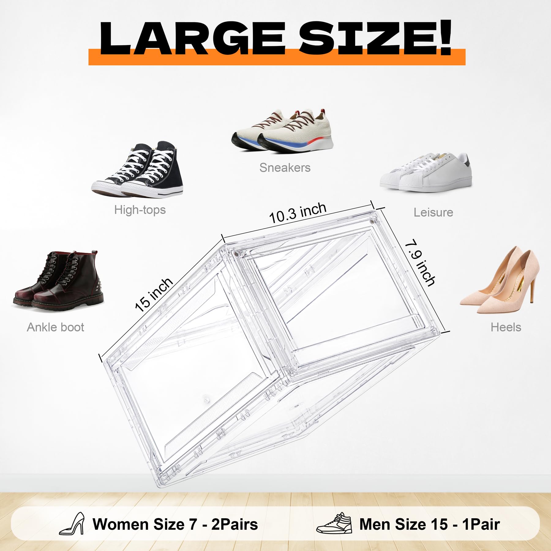6 Pack Acrylic Shoe Boxes (6 Count)