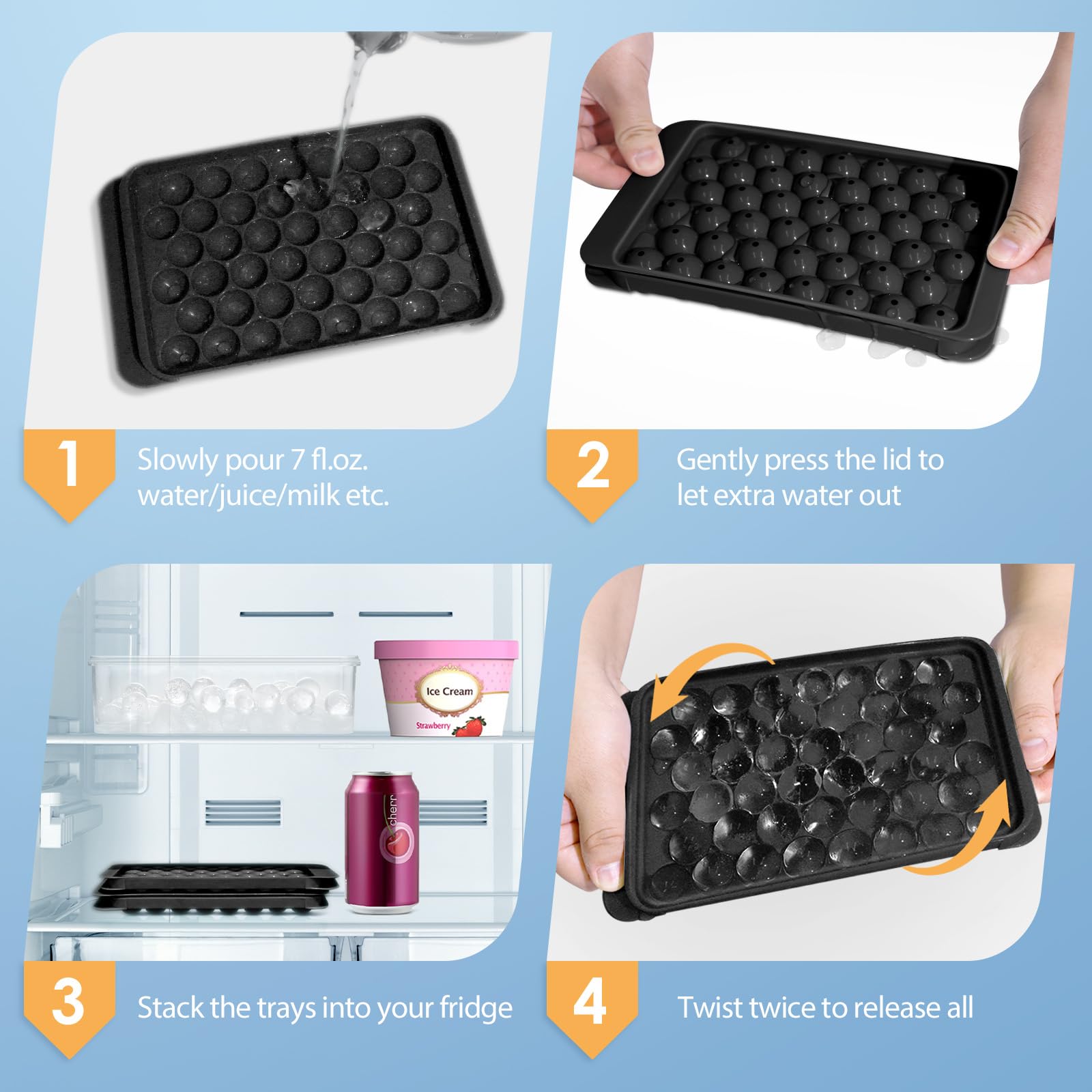 Ice Cube Tray with Lid and Bin (2 Count)