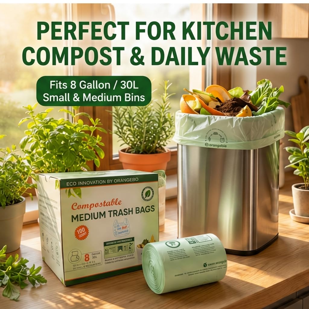 6 8 Gallon Compostable Trash Bags (100 Count)