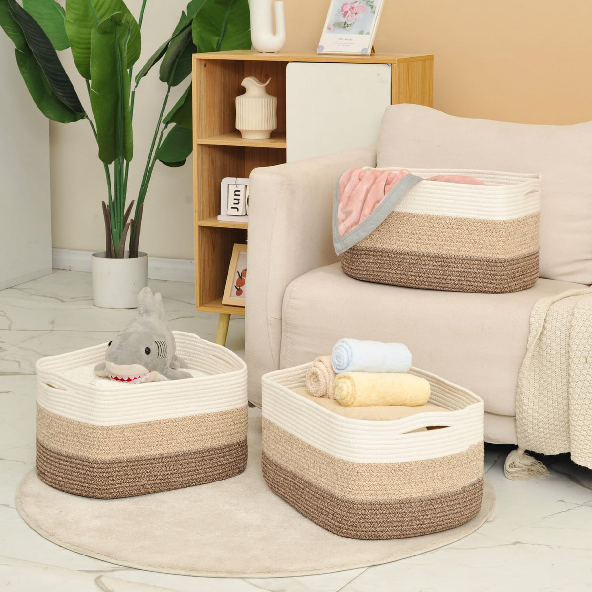 Large Storage Baskets for Organizing Shelves (3 Count)