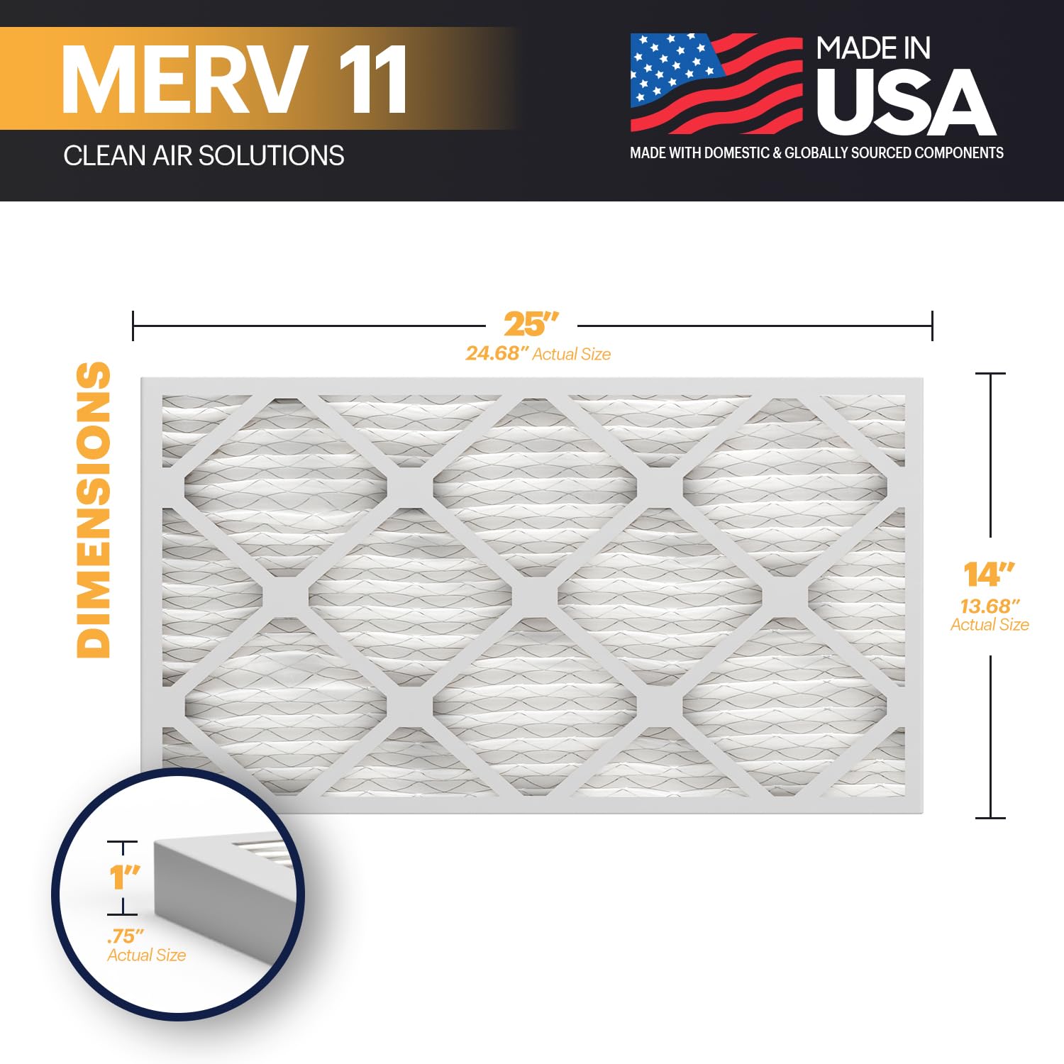 TruFilter 14x25x1 Air Filter MERV 11 (6 Count)