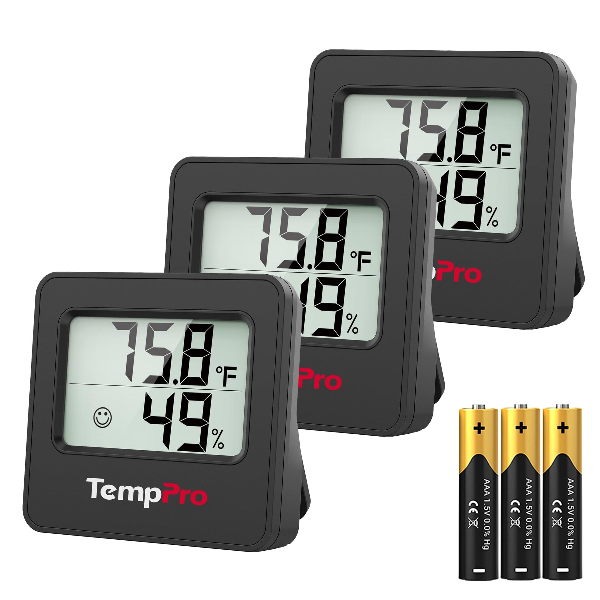TempAir 3 Pack Hygrometer Indoor Thermometer for Home (3 Count)