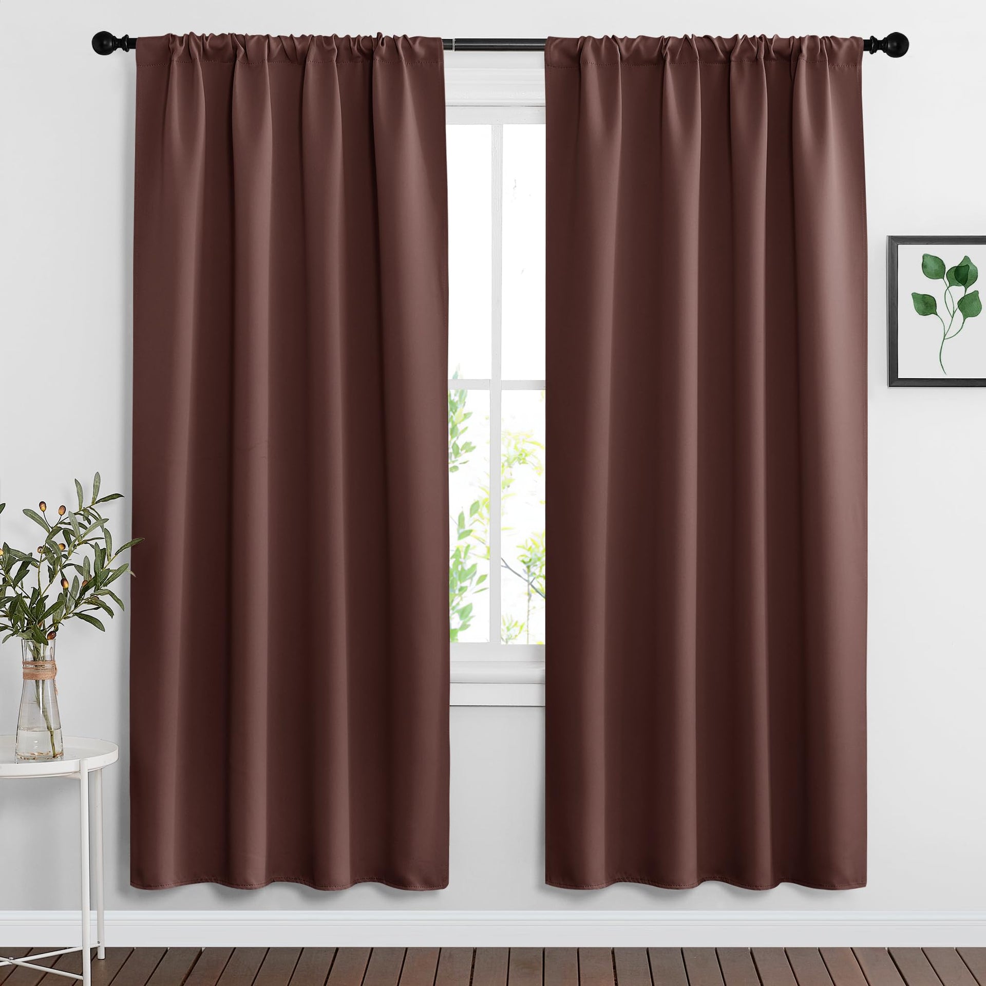 Blackout Curtains for Bedroom Living Room Nursery 63 inches Long (2 Count)