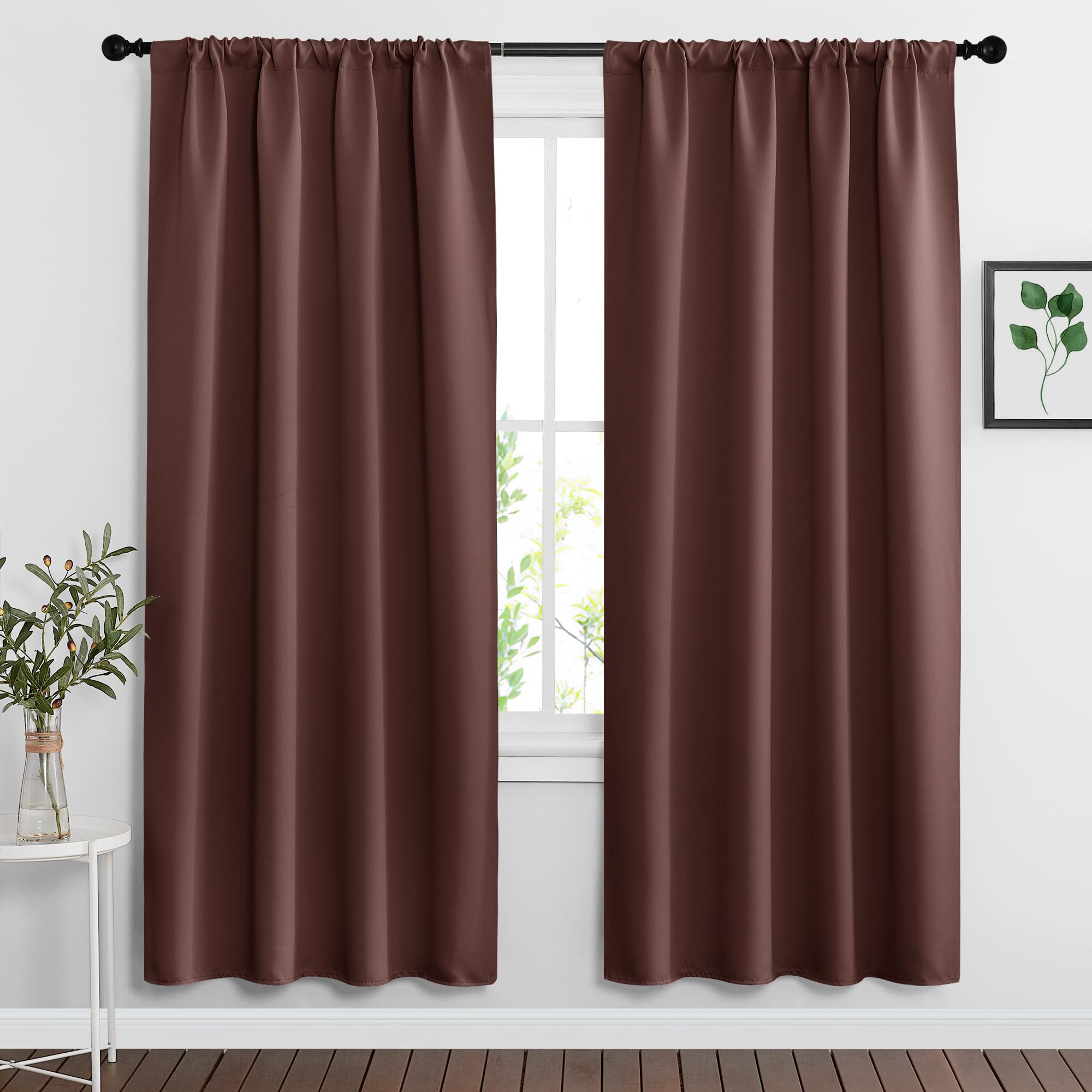 Blackout Curtains for Bedroom Living Room Nursery 63 inches Long (2 Count)