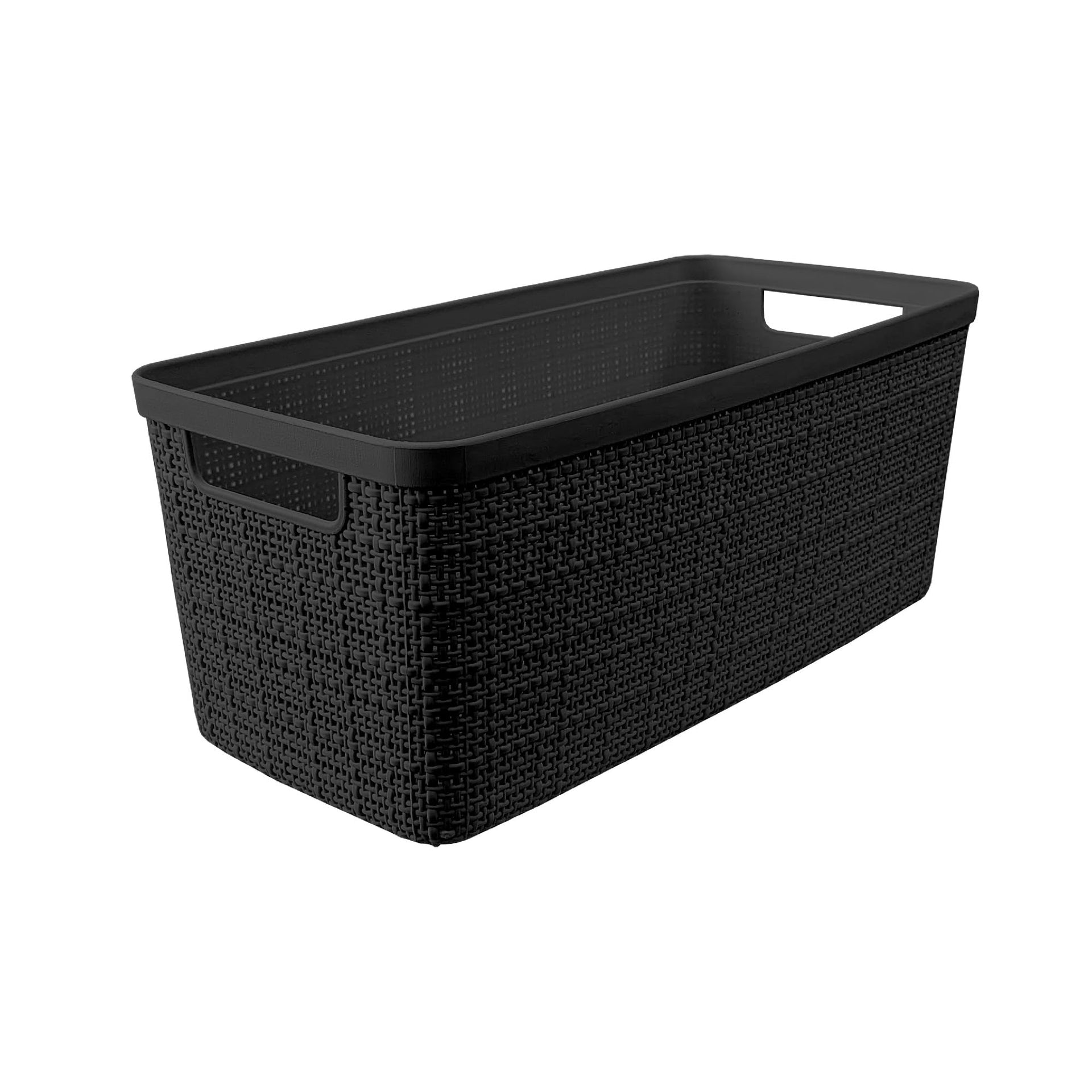 Set of 8 Slim 6.8L Jute Decorative Plastic Organization and Storage Baskets (8 Count)