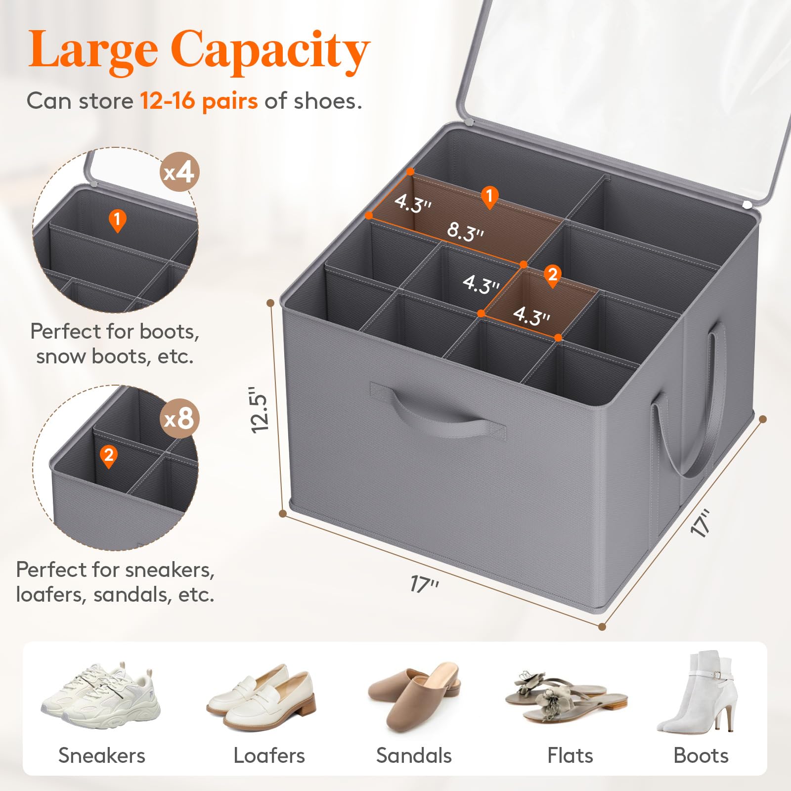 Shoe Storage Organizer for Closet (3 Count)
