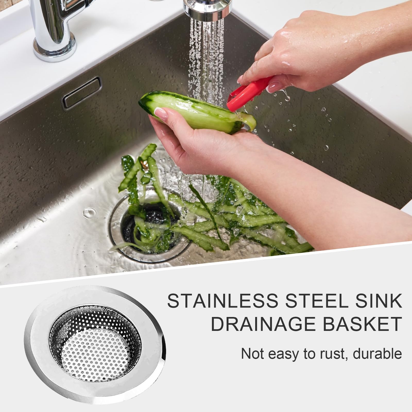 3pcs Heavy Duty Stainless Steel Slop Basket Filter Trap (3 Count)