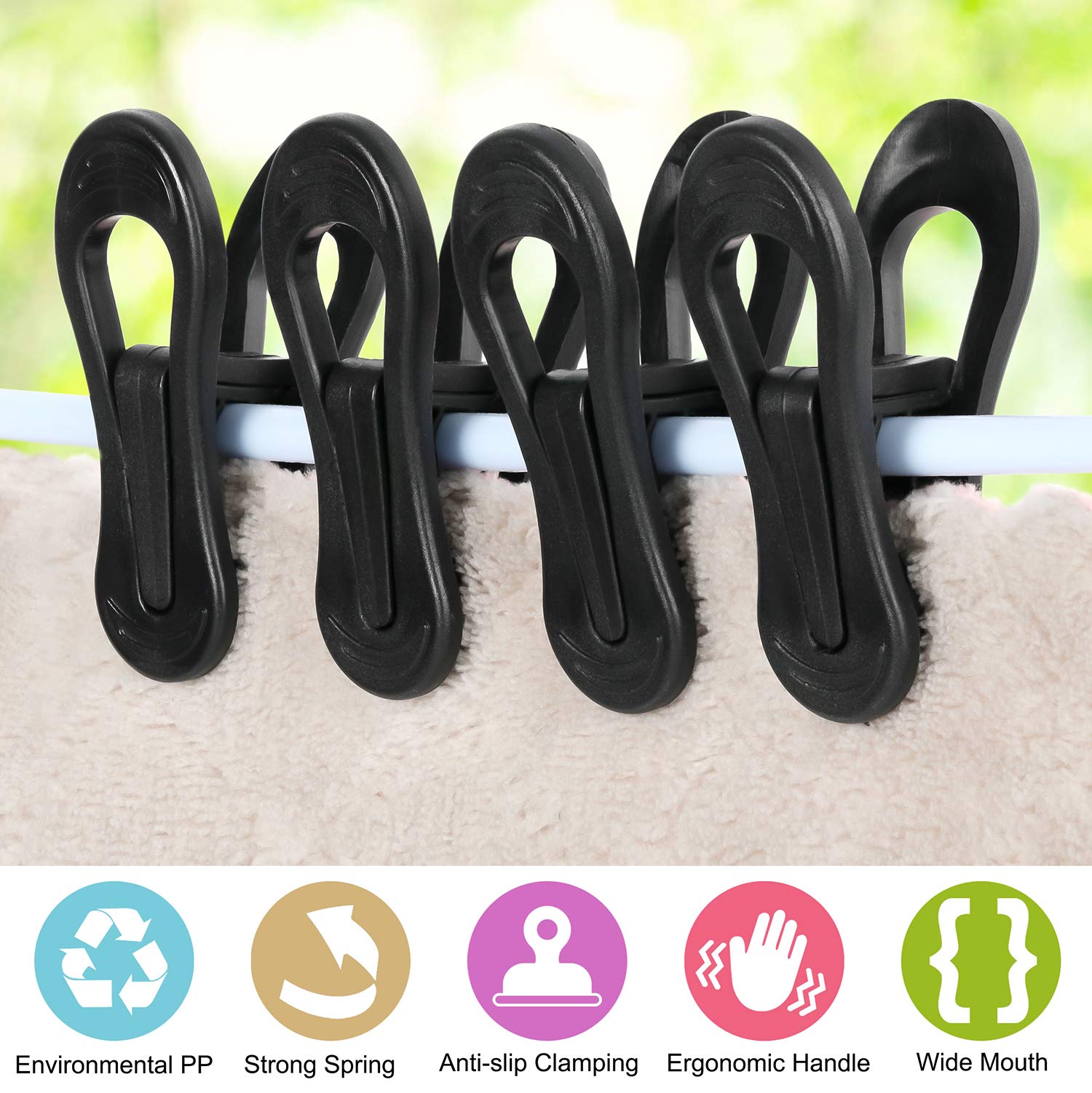 Black Plastic Hanger Clips (24 Count)