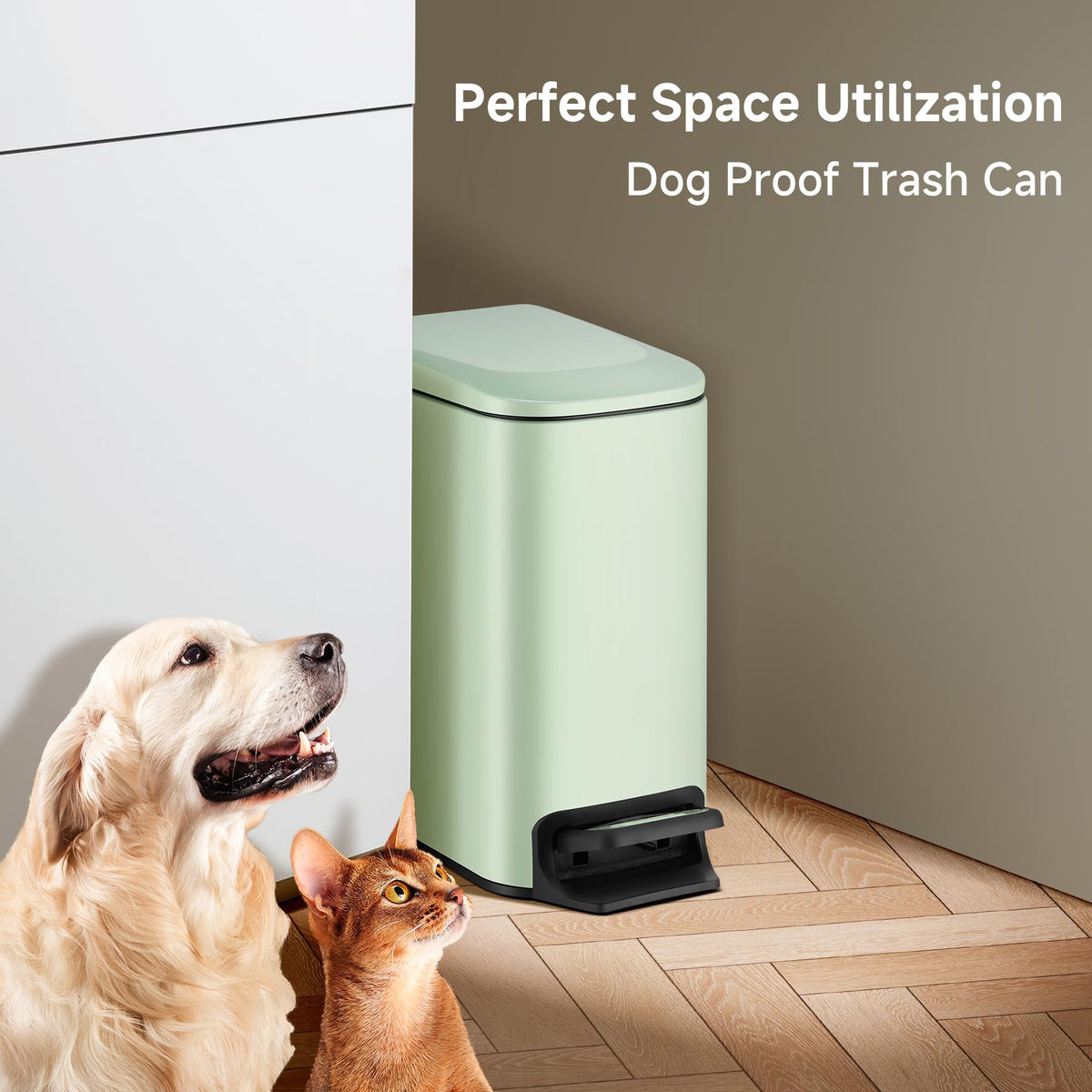 Small Bathroom Trash Can with Lid
