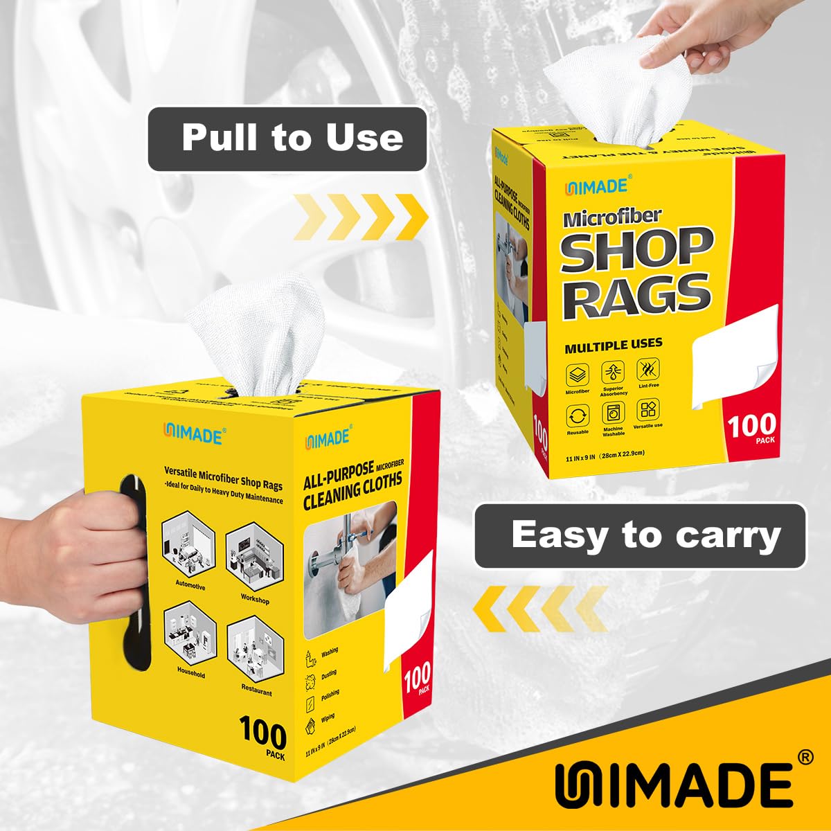 Shop Rags 100 Sheets Microfiber Cleaning Cloth (100 Count)