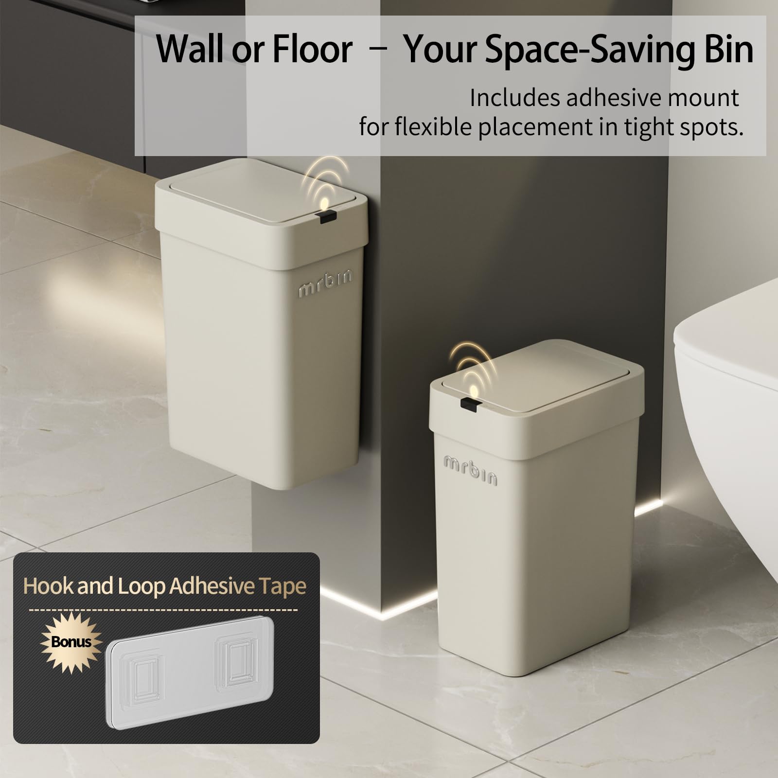 Motion Sensor Bathroom Trash Can with Lid (1152 Fl Oz)