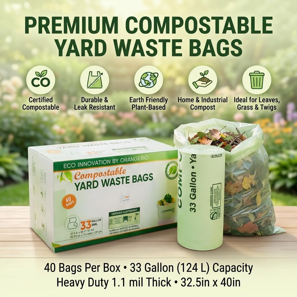 33 Gallon Compostable Trash Bags (40 Count)