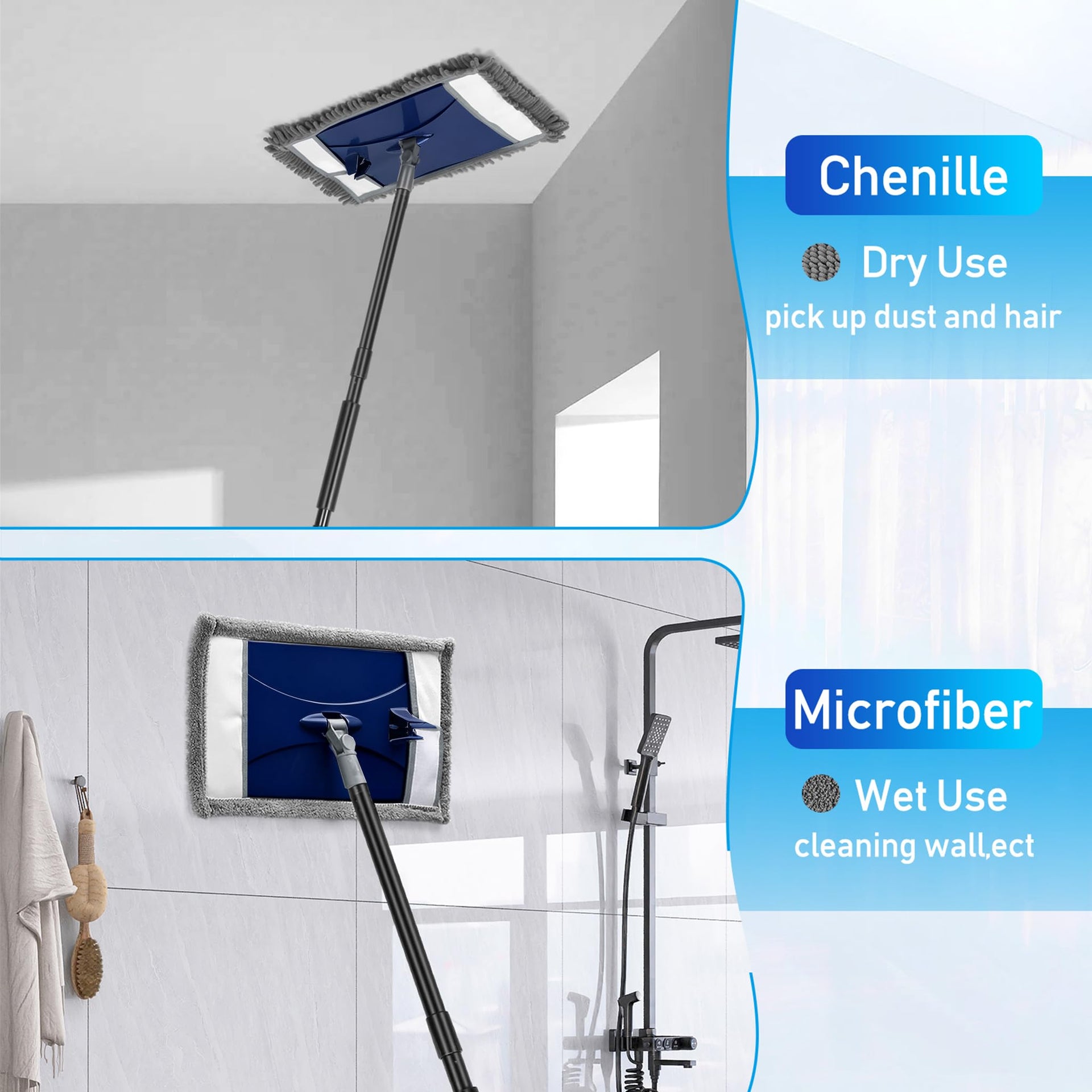 Wall Cleaner Mop with Long Handle (2 Count)