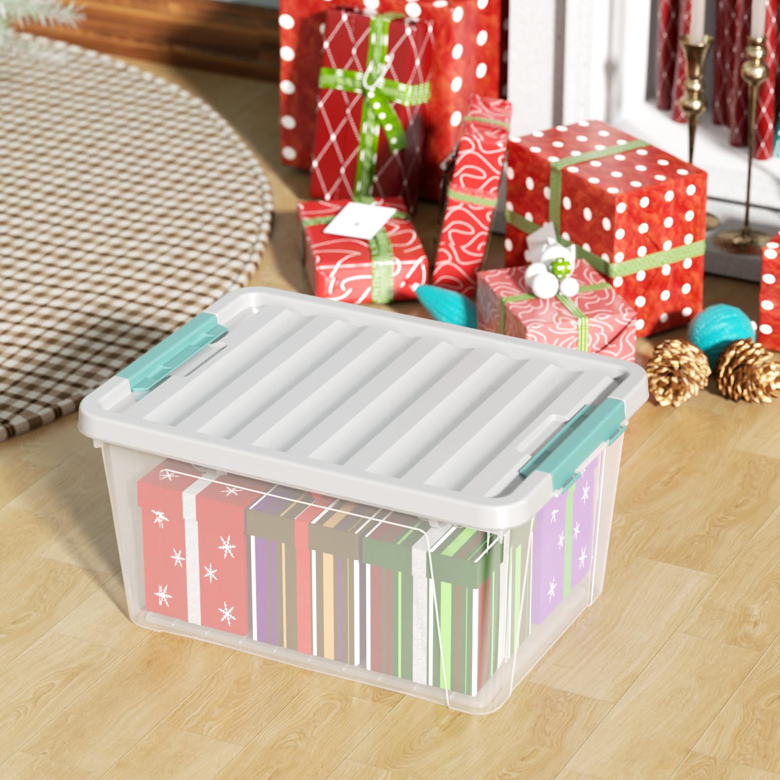 35 Qt Clear Stackable Storage Bins with Lids (6 Count)