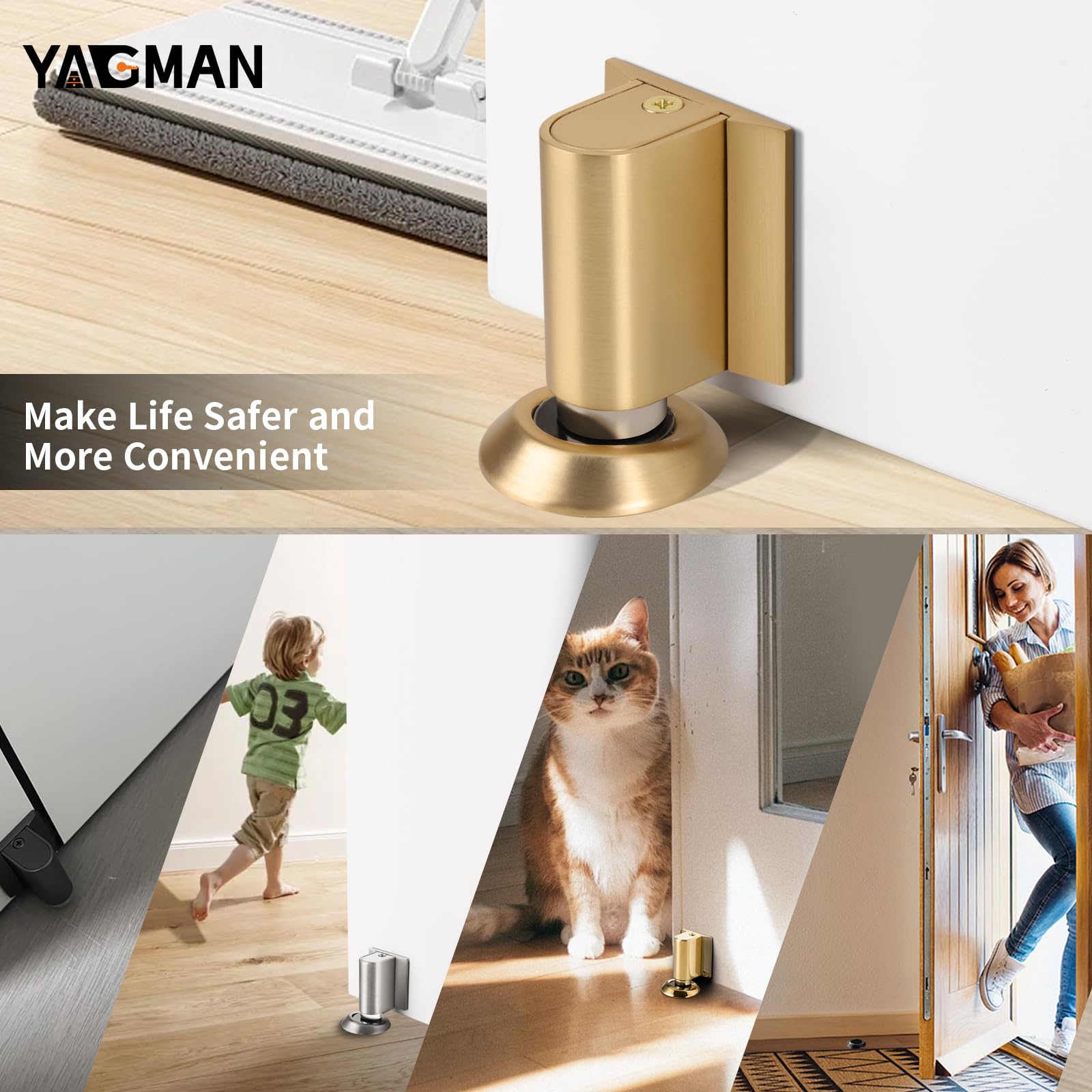 2 Pack Magnetic Door Stopper Floor Mount (2 Count)