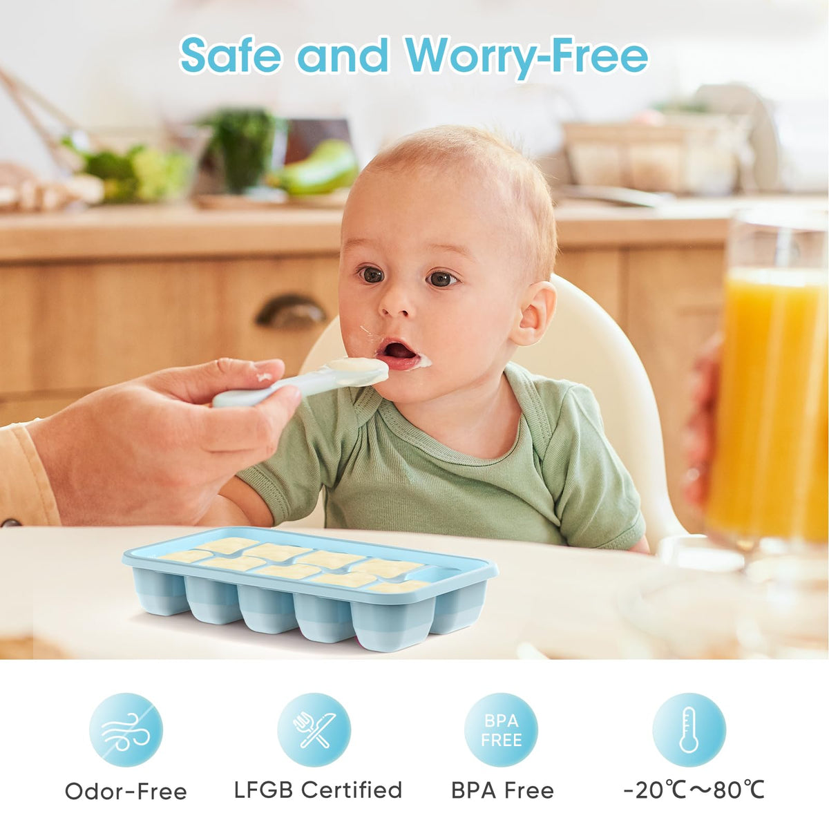 Ice Cube Tray with Lid and Bin (4 Count)