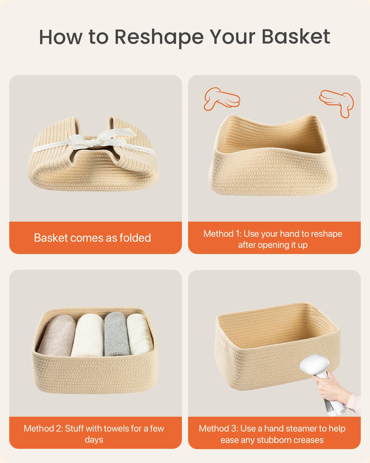 Small Woven Storage Basket for Organizing (3 Count)