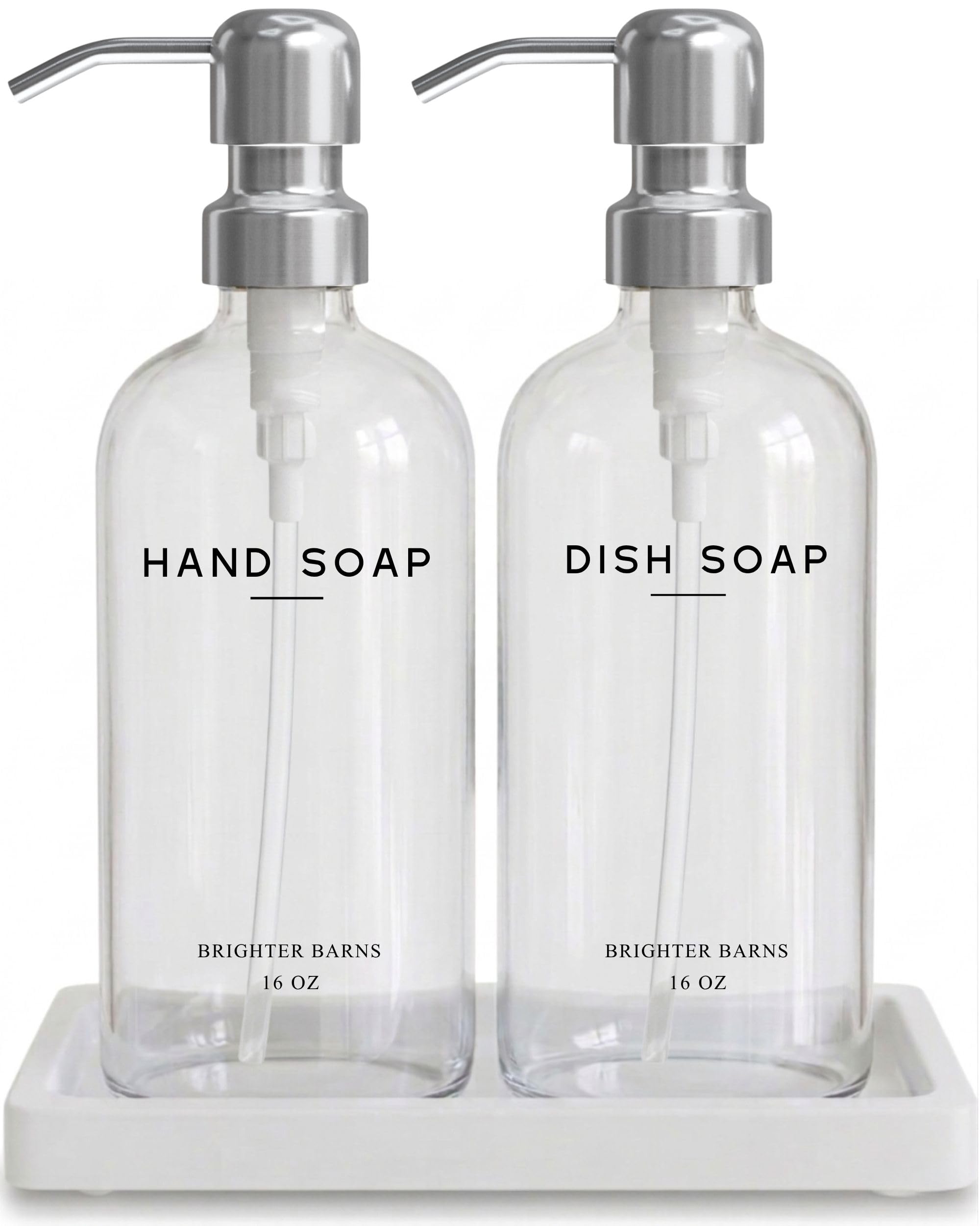Glass Hand and Dish Soap Dispenser Set by Brighter Barns