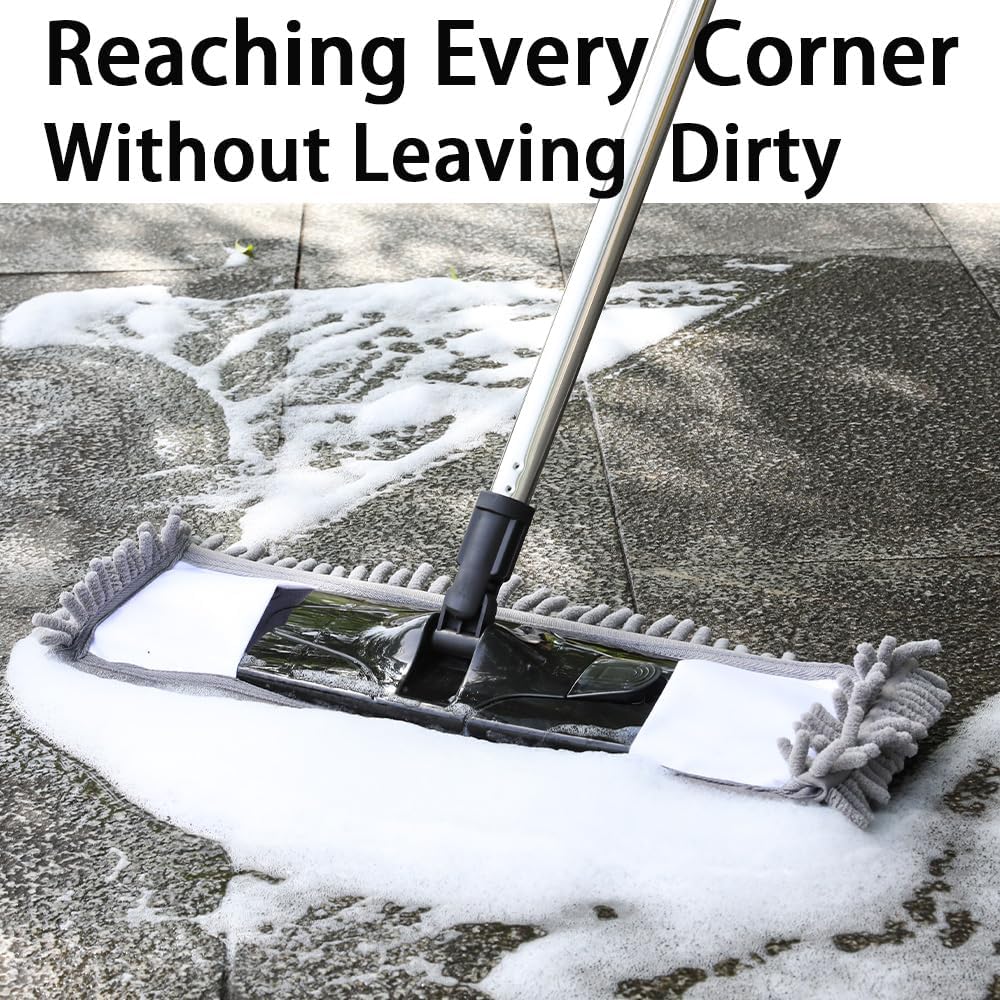 Gray Dust Mop with 2 Washable Pads