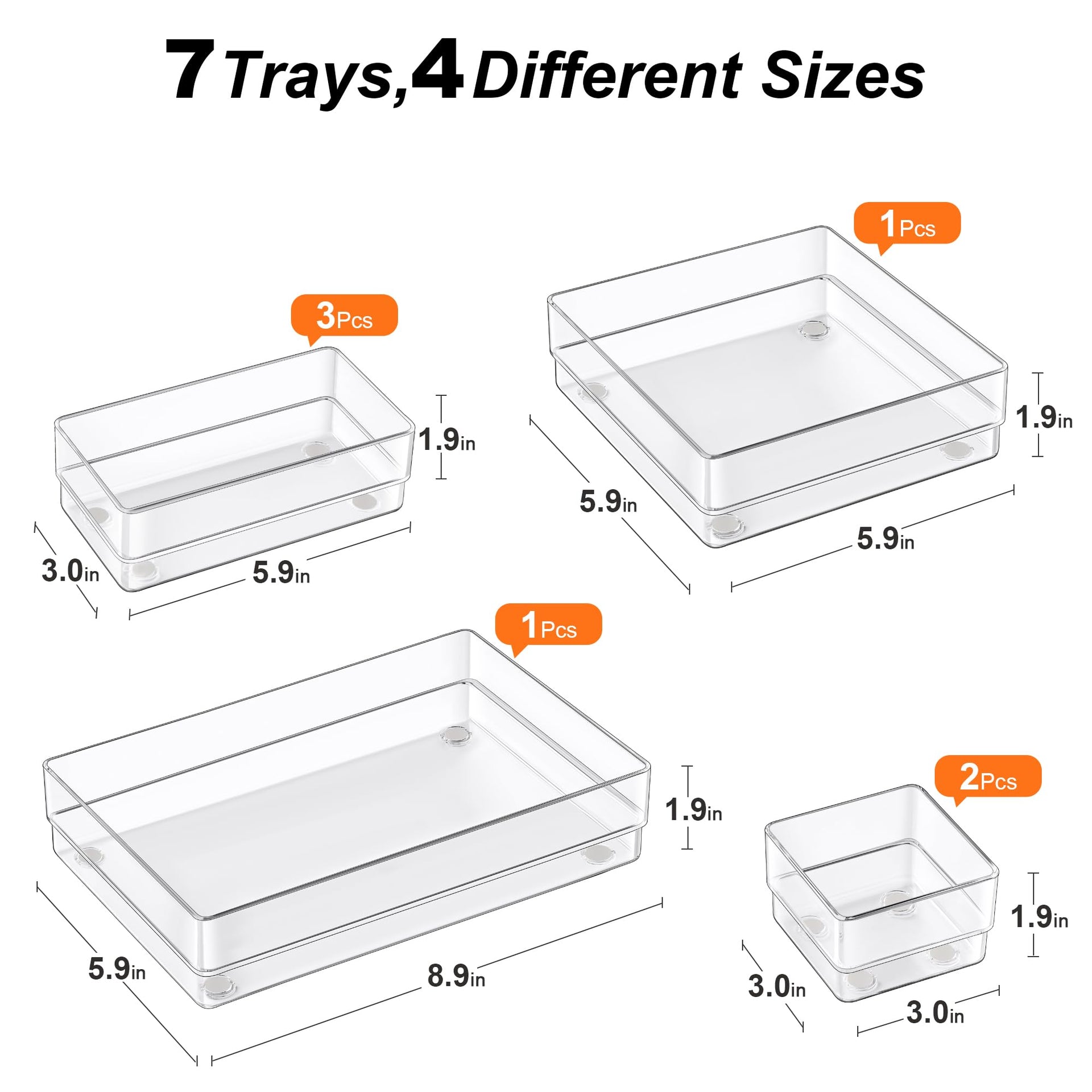 7 PCS Drawer Organizer (7 Count)
