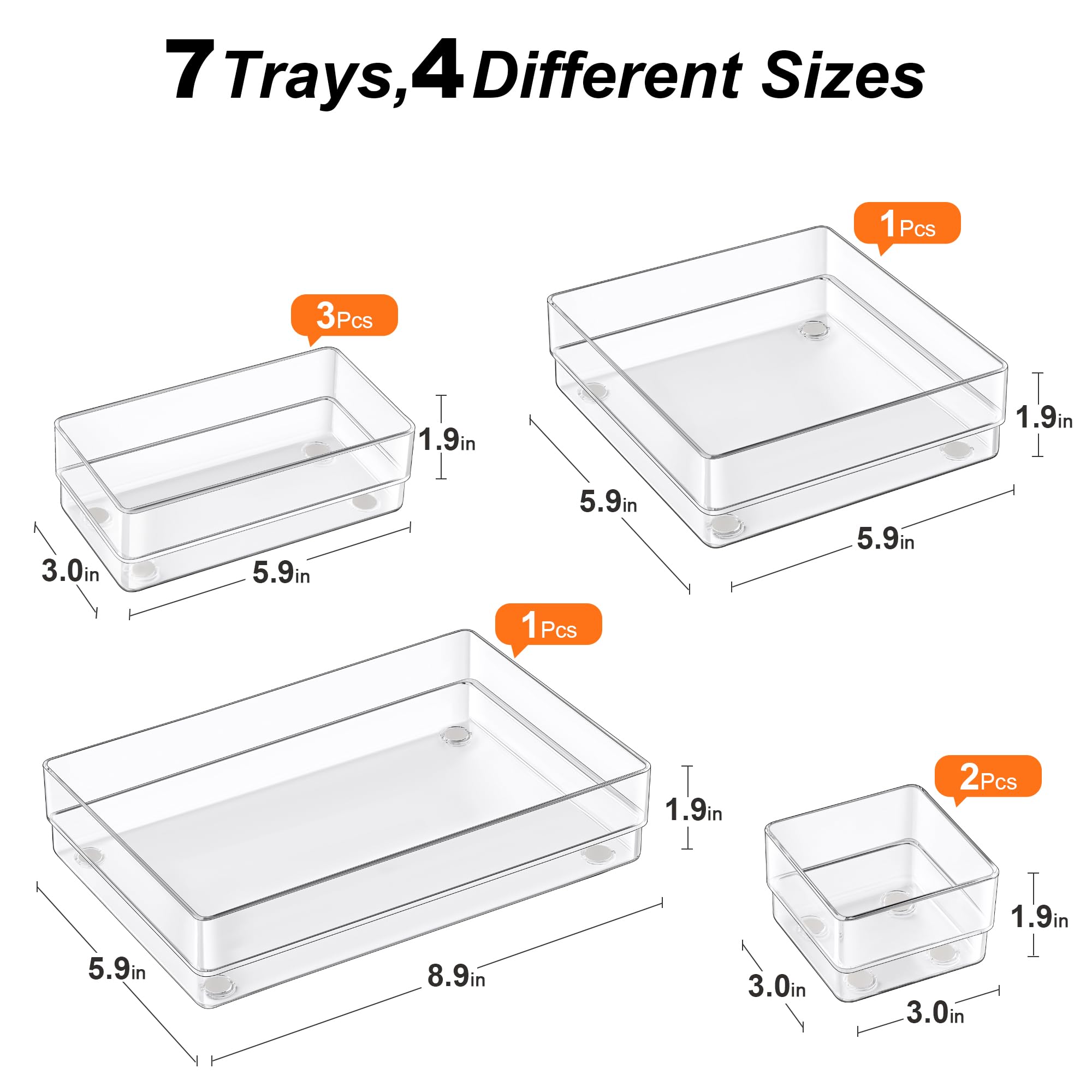 7 PCS Drawer Organizer (7 Count)