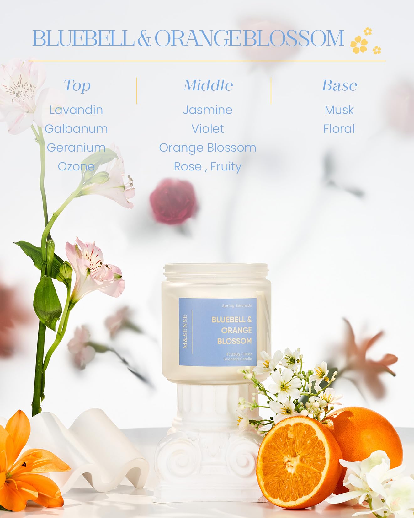 Bluebell Orange Blossom Scented Candle (11.6 Ounce)