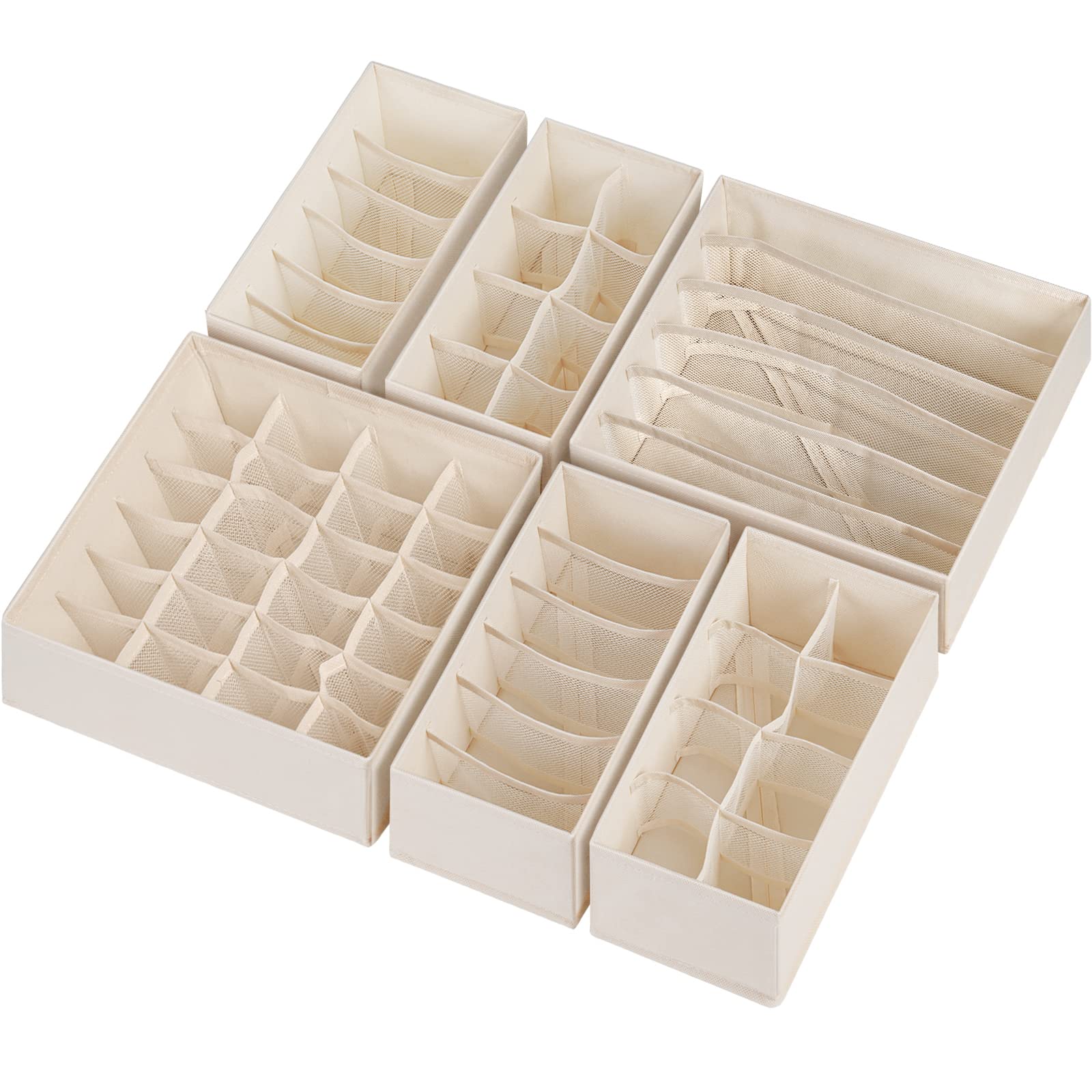 6 Pack Sock Underwear Drawer Organizer Dividers (6 Count)