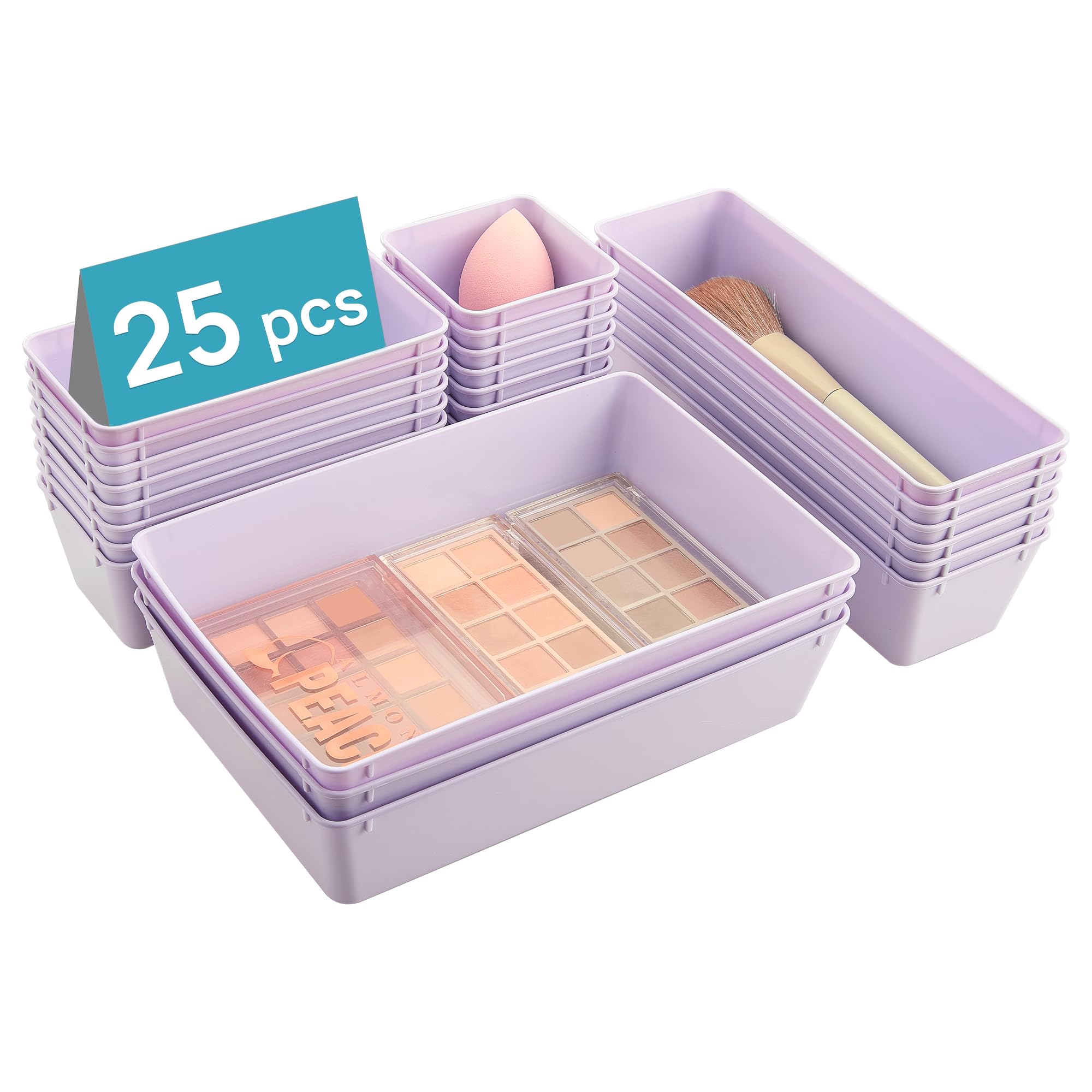 25 Pack Plastic Drawer Organizers with Non (25 Count)