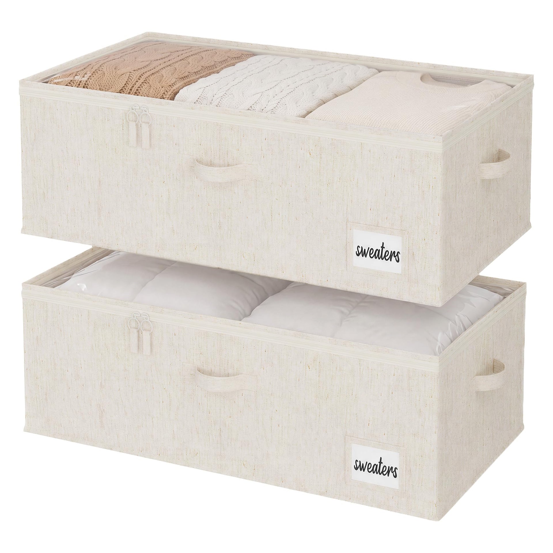10 Inch Tall Under Bed Storage Containers with Clear Lid (2 Count)