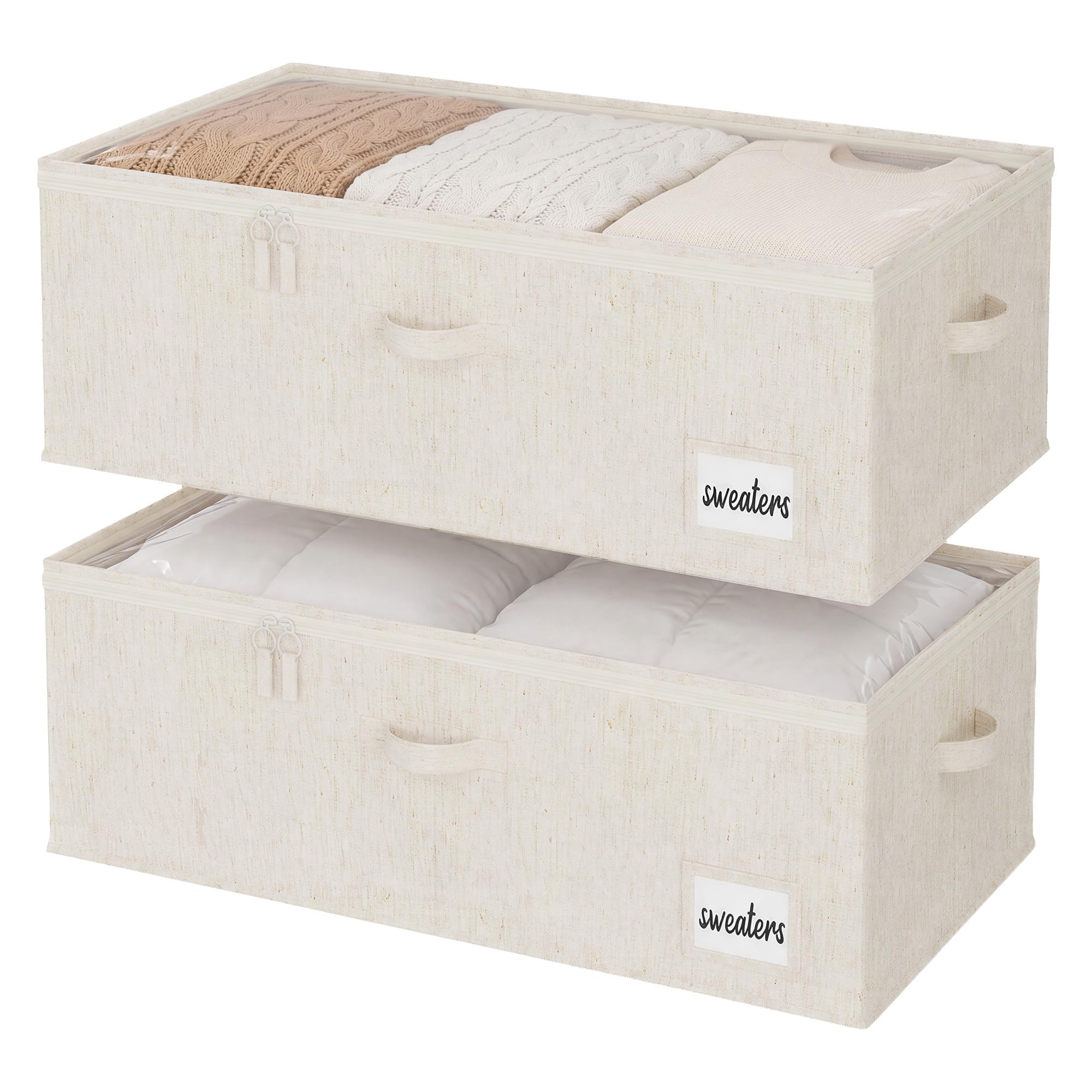 10 Inch Tall Under Bed Storage Containers with Clear Lid (2 Count)