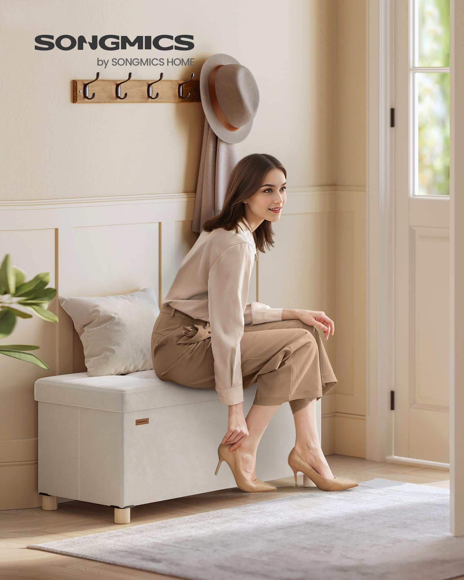 Storage Ottoman Bench with Legs