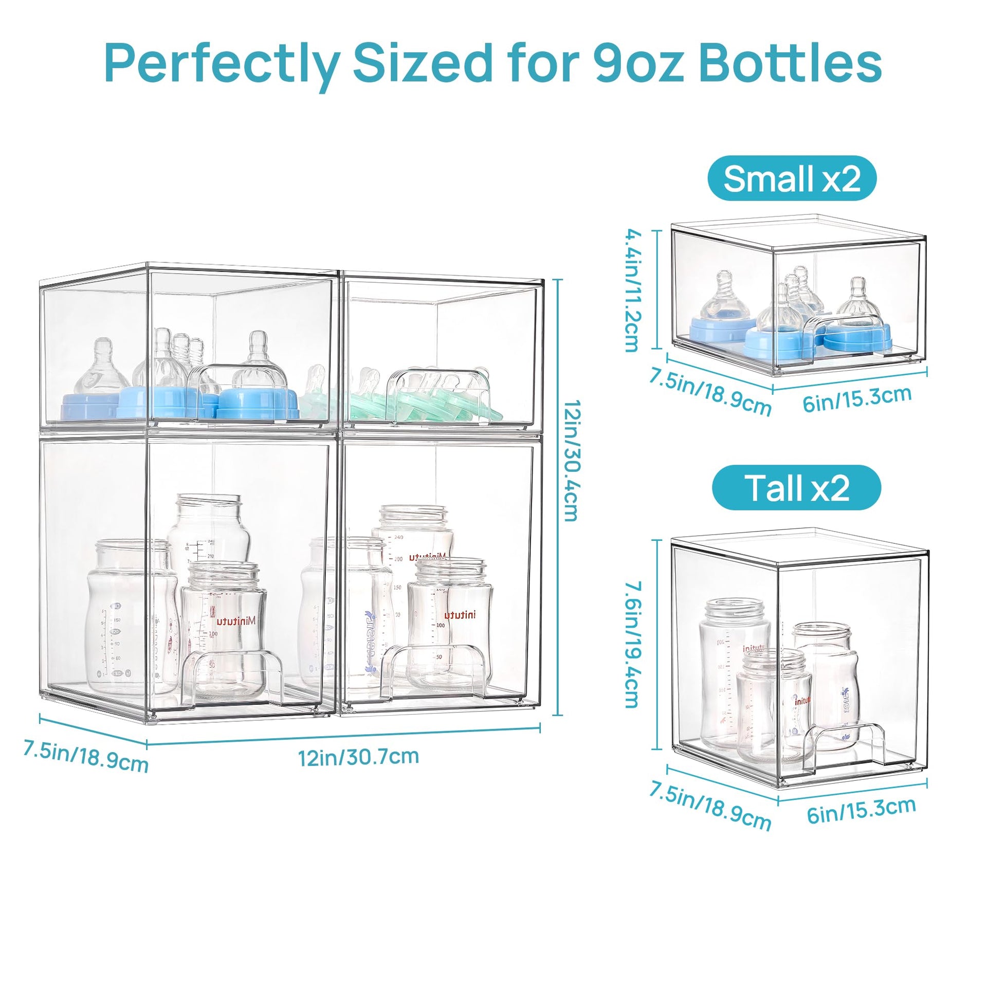 Clear Stackable Storage Drawers Set of 4 (4 Count)