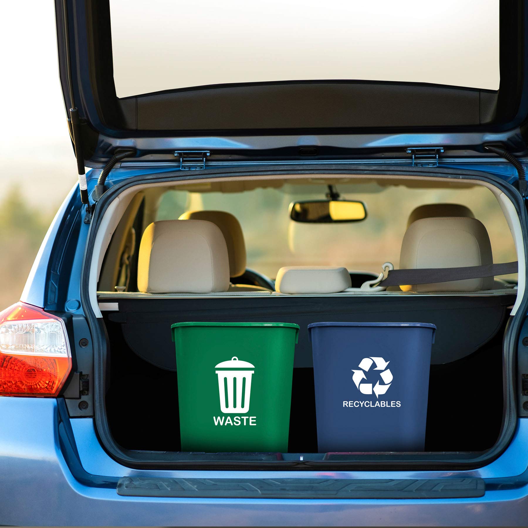 Wastebasket Bin for Recycling and Waste (2 Count)