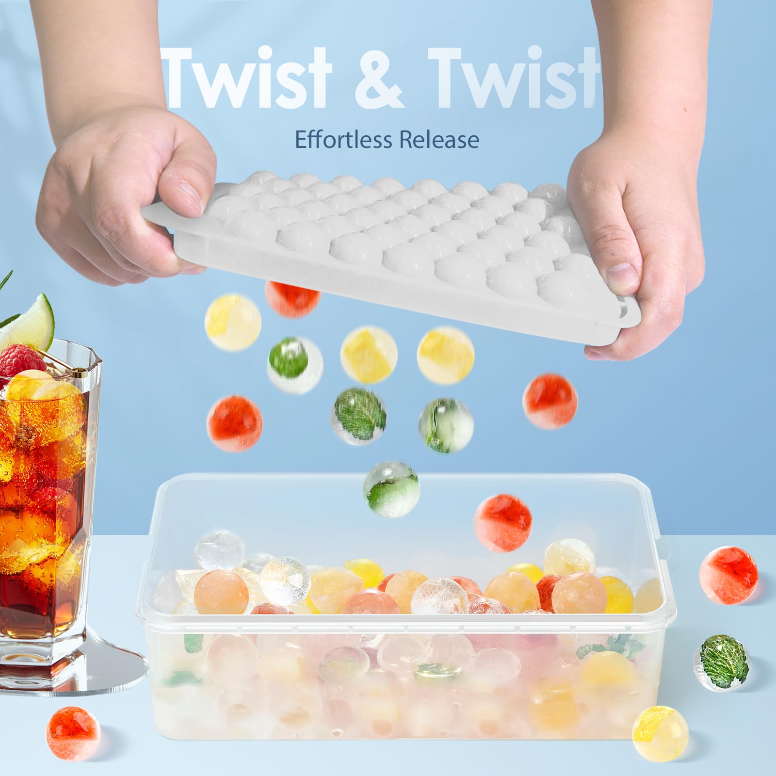 Ice Cube Tray with Lid and Bin (2 Count)
