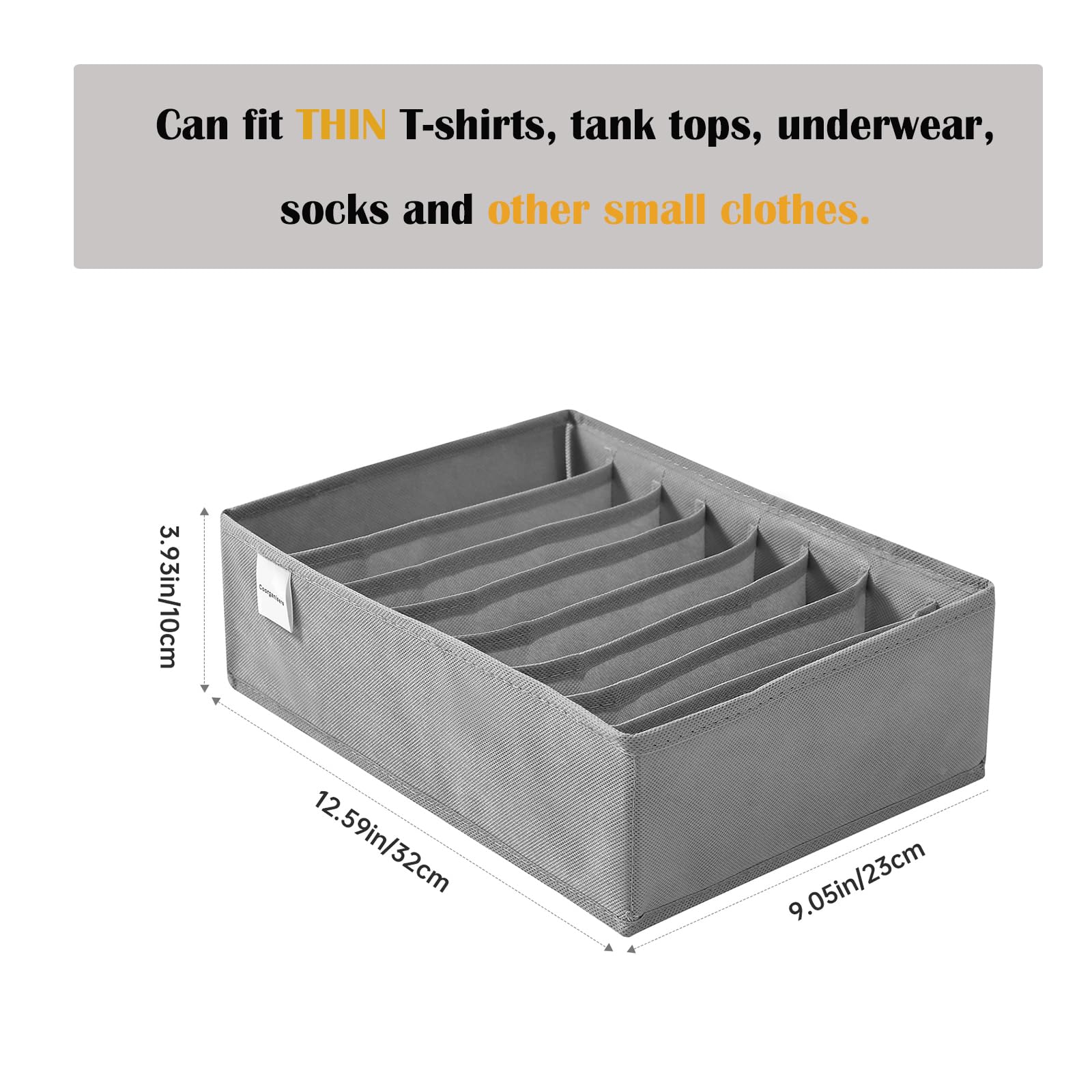 4 Packs T shirt Drawer Organizers for Clothing (4 Count)