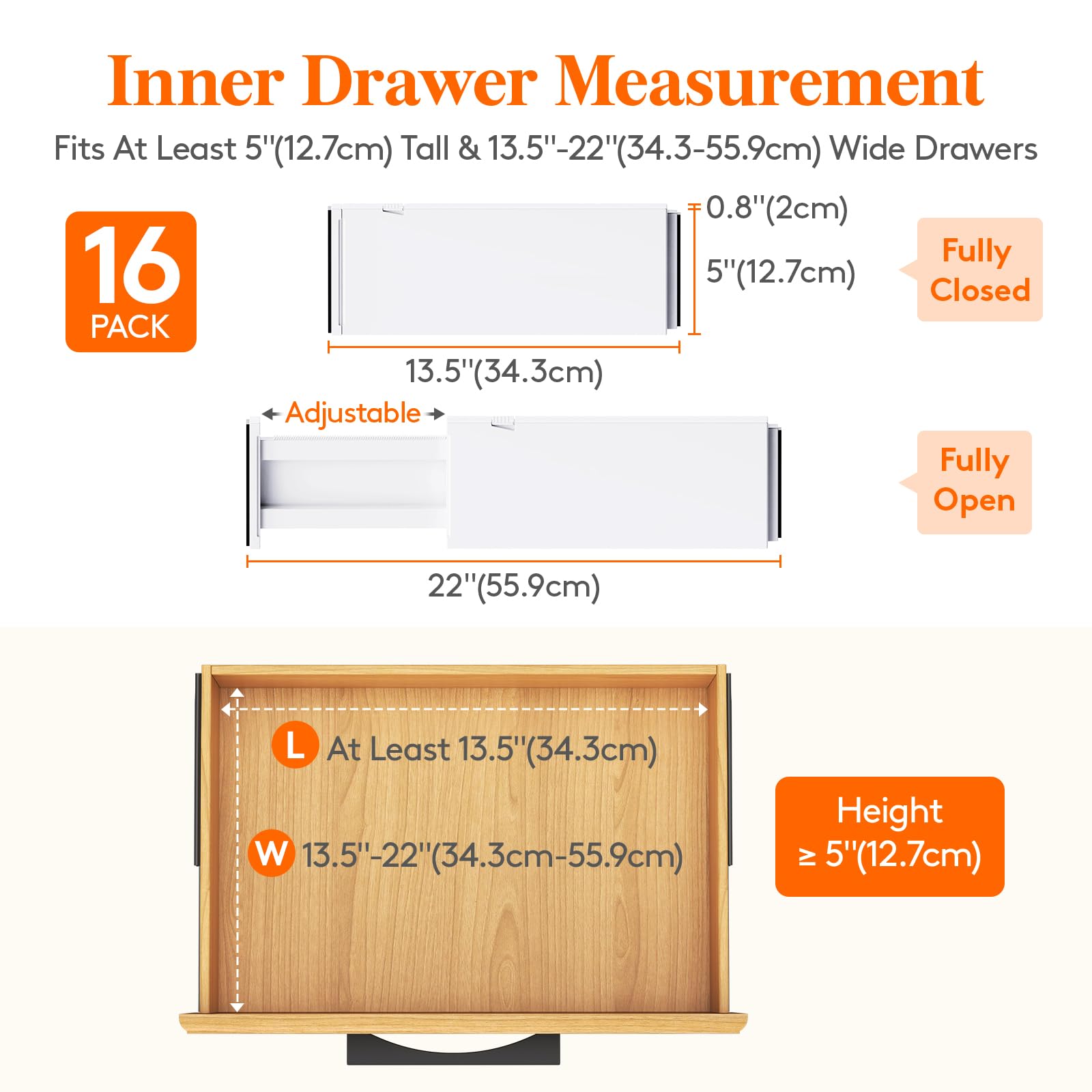5" Tall Upgrade Drawer Dividers (16 Count)
