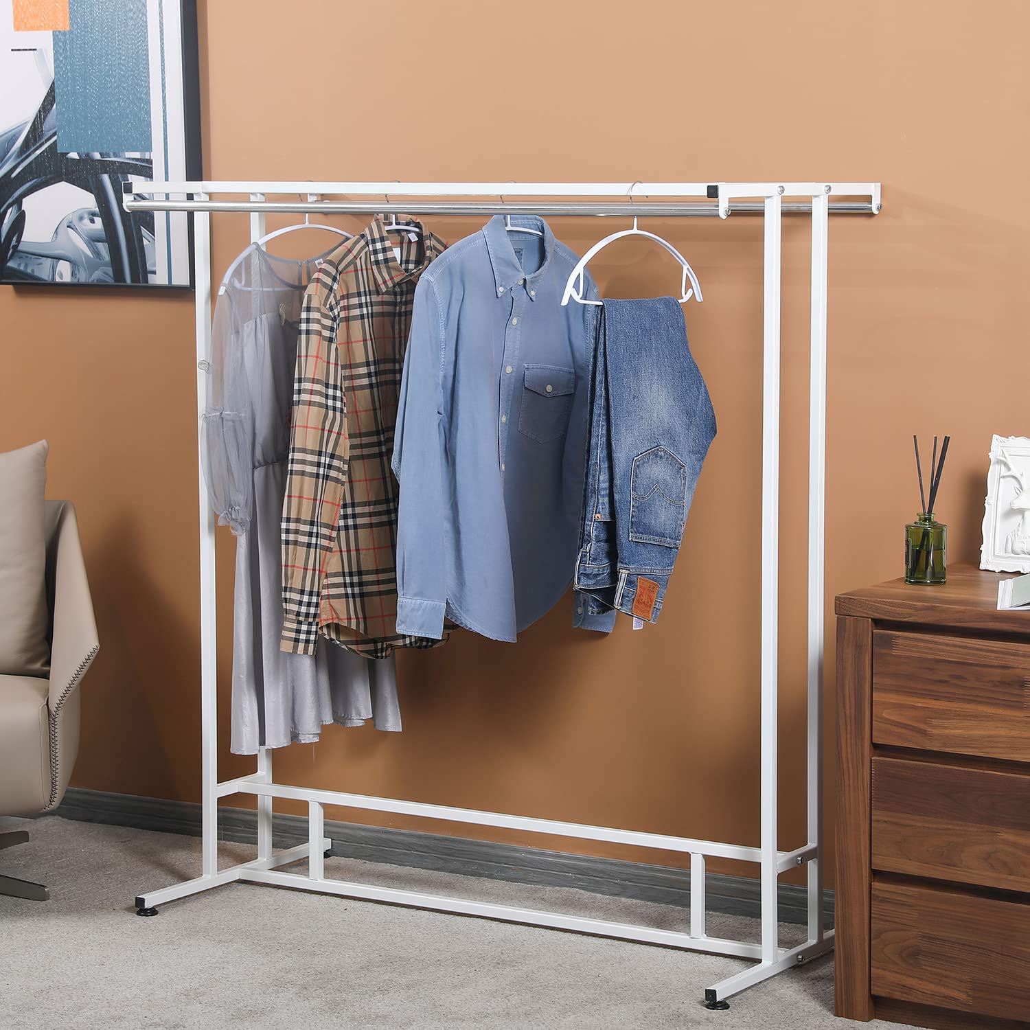 White Metal Garment Rack