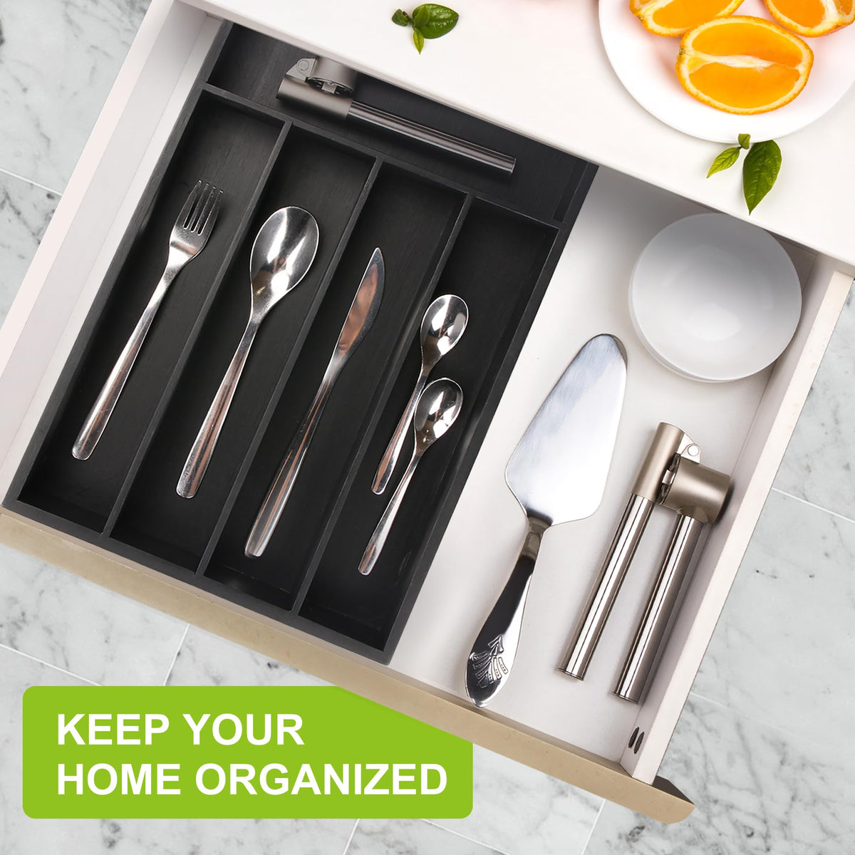 Bamboo Silverware Drawer Tray