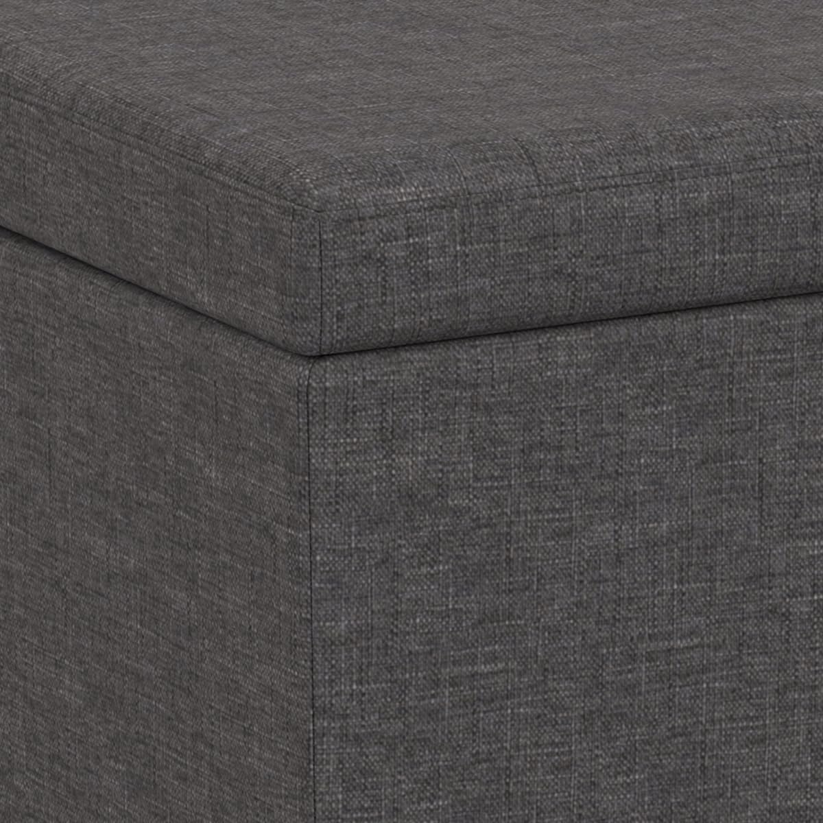 Avalon 54" Wide Vegan Leather Storage Ottoman in Brown