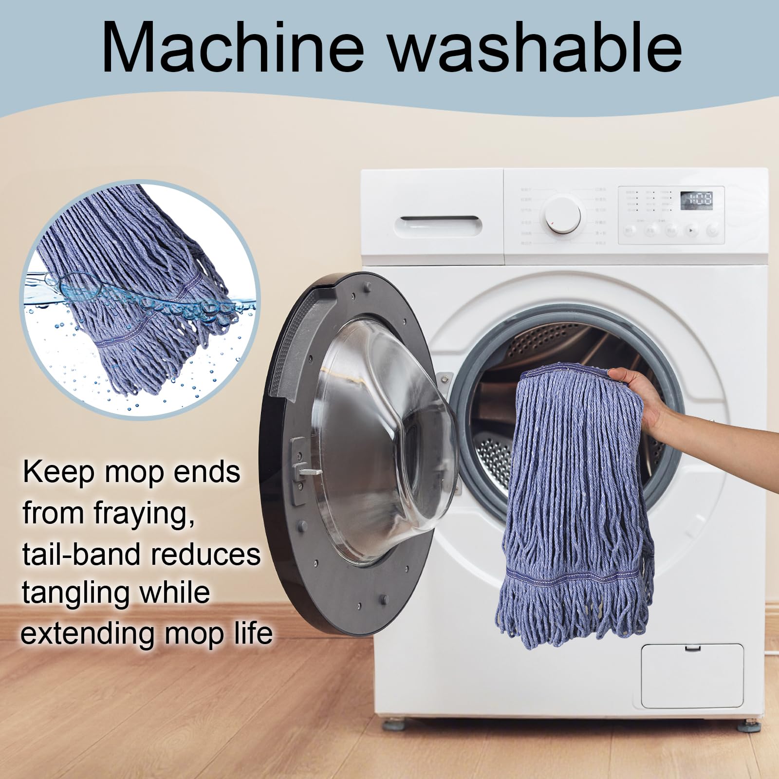 8 Pack Heavy Duty Mop Head Replacements (8 Count)