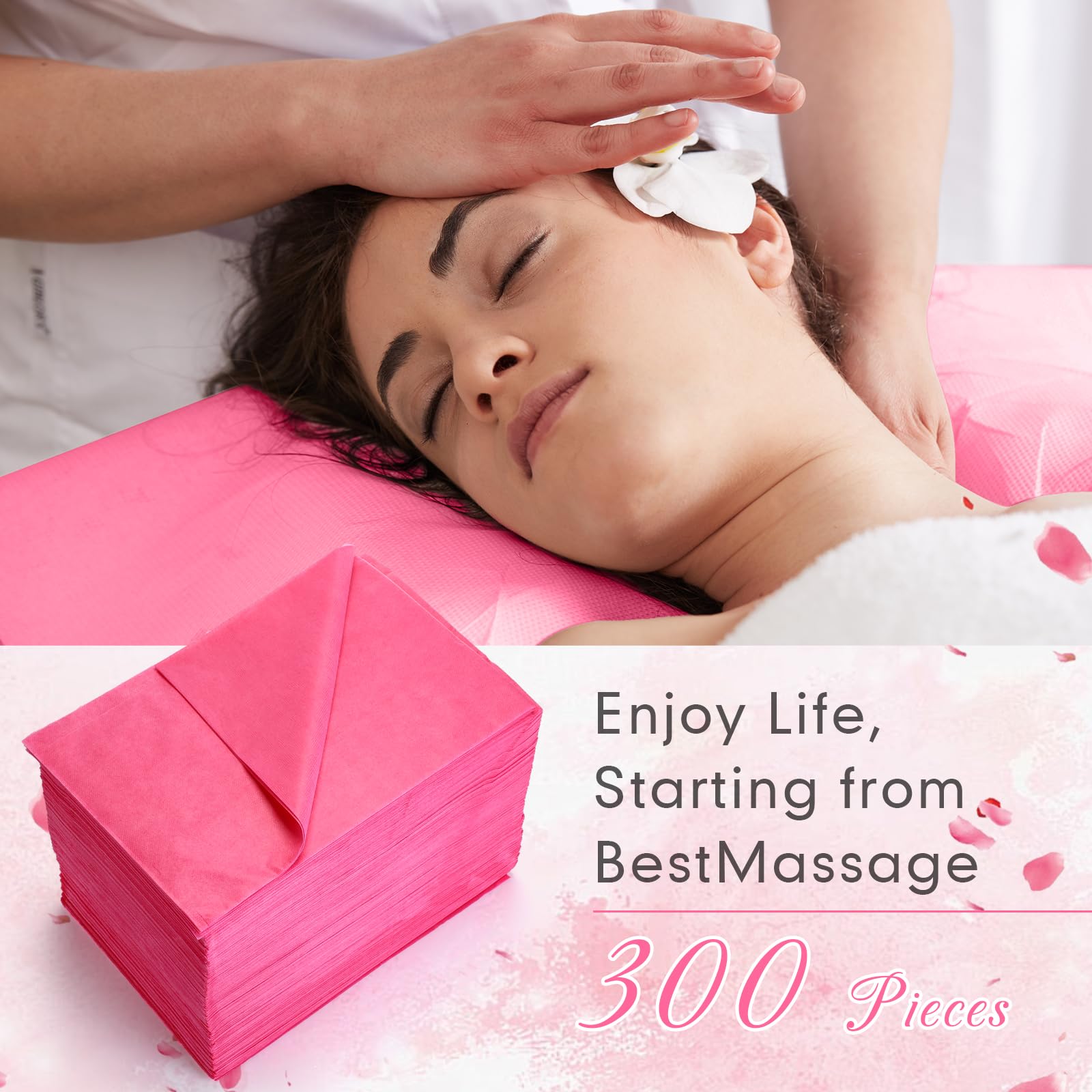 300 Pcs 31" x 71" Massage Table Sheets Waterproof Disposable Bed Sheets Soft Non Woven Fabric Tattoo Breathable Spa Bed Cover for Esthetician Beauty Salon Chair Hotel