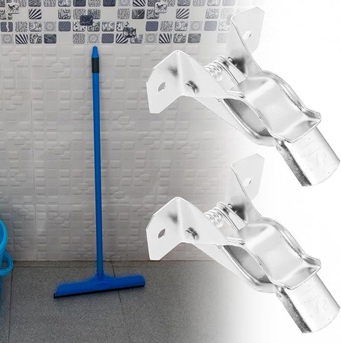 10pcs Wall Mounted Broom Organizer Mop and Broom Holder Utility Hooks for Laundry Room Storage and Cleaning Tool Hanging