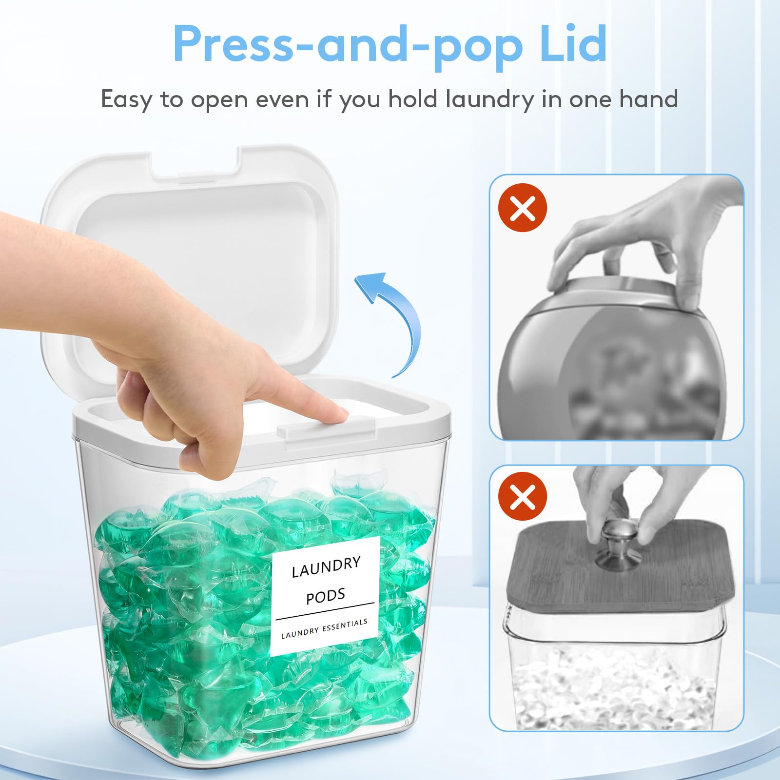 Laundry Pods Container with Pop (2 Count)