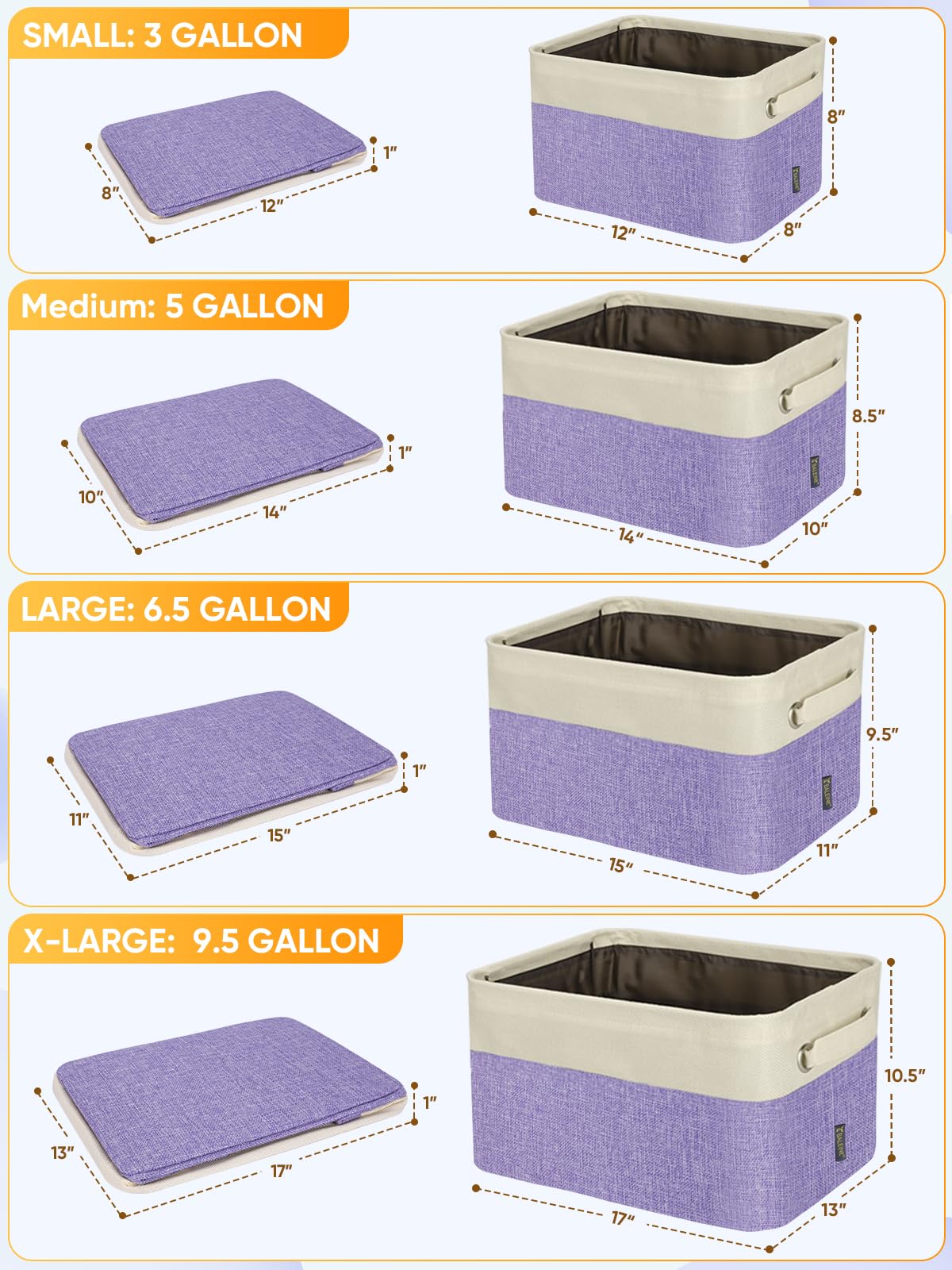 1 Pack Fabric Closet Storage Bins for Shelves